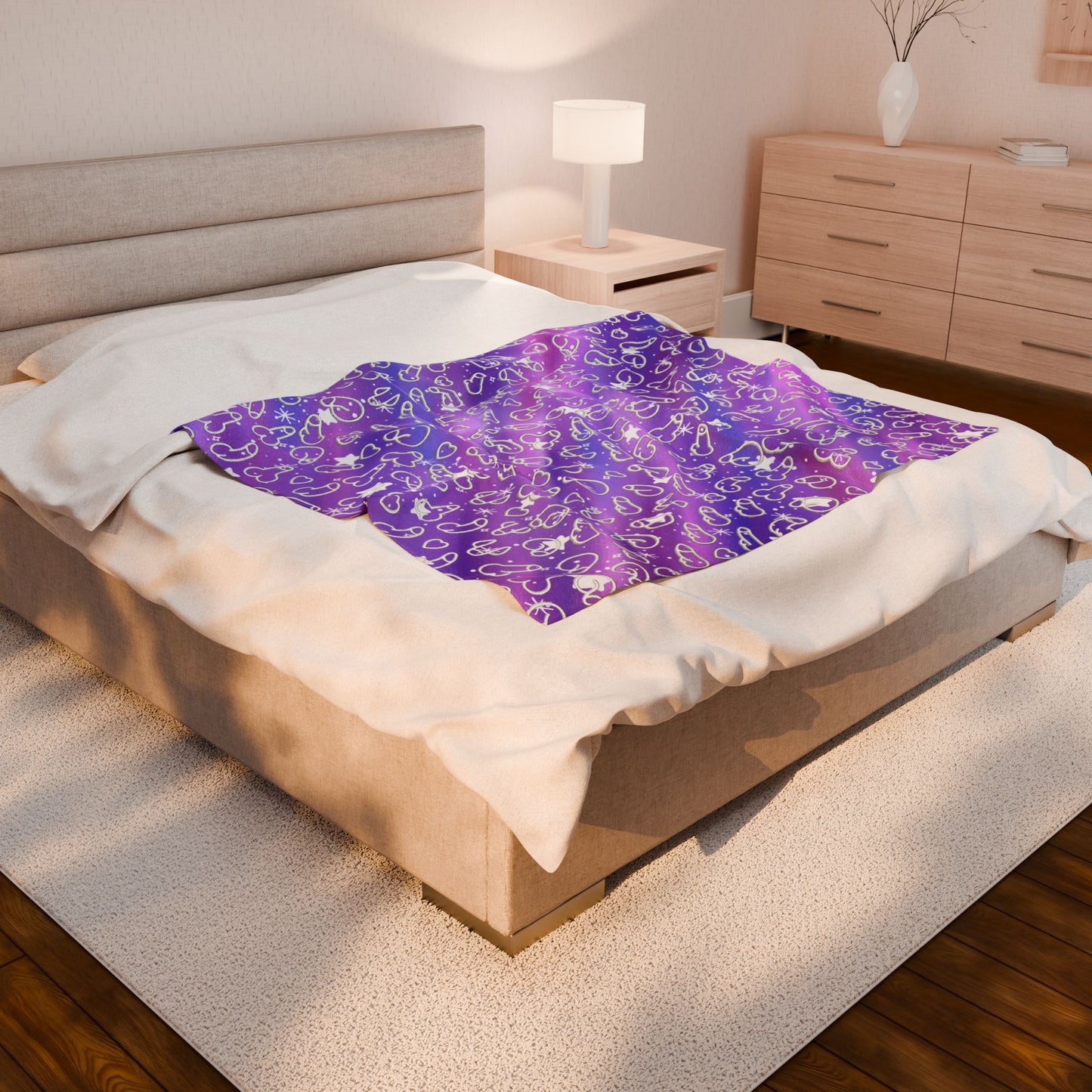 Penis Blanket Gift, Pretty Offensive Purple Hue Penis Blanket Rude Adult Gifts, Inappropriate Funny Gifts, Naughty Blanket