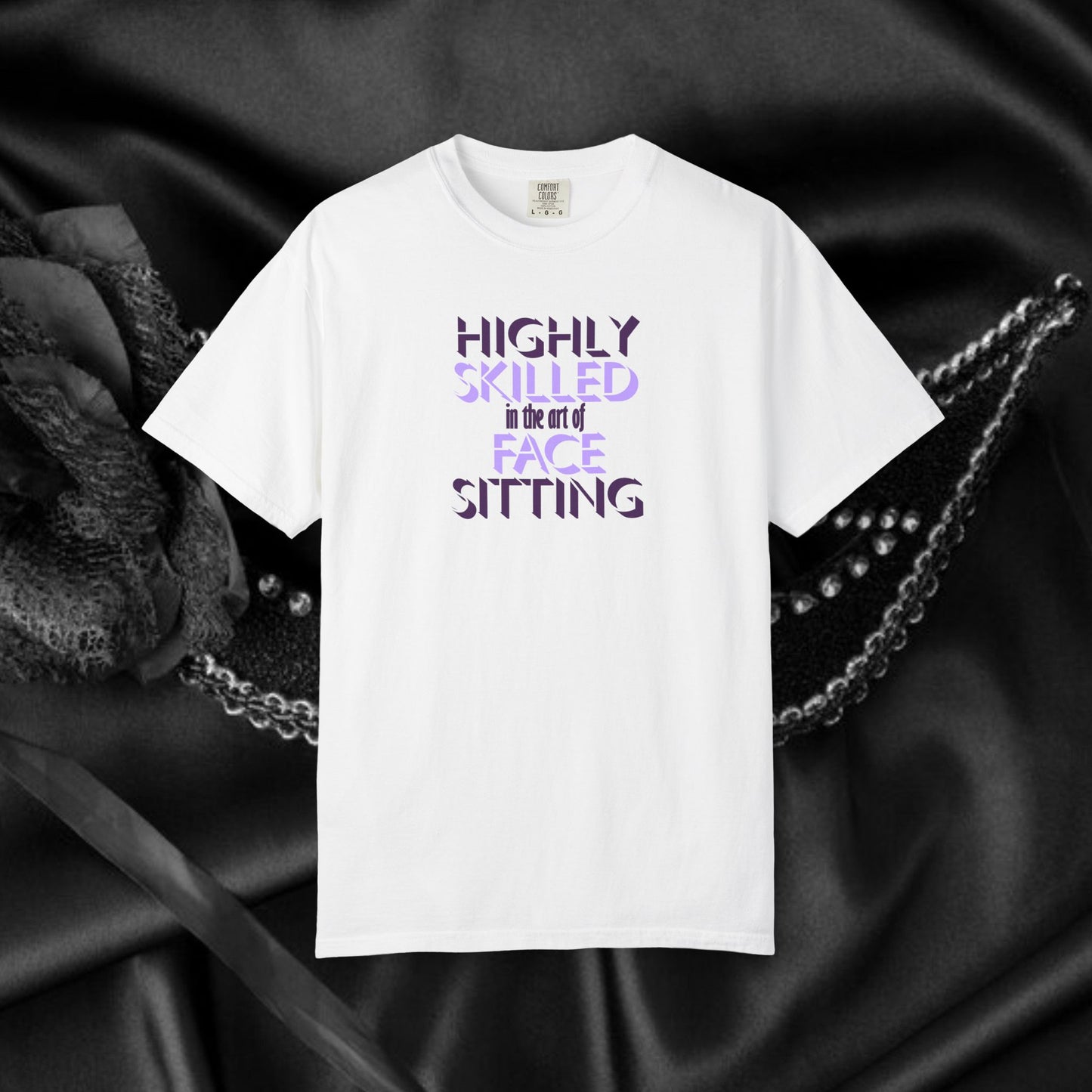 Naughty Women Face Sitting T-Shirt – Funny FEMdom Oral Sex NSFW Unisex Garment-Dyed Tee