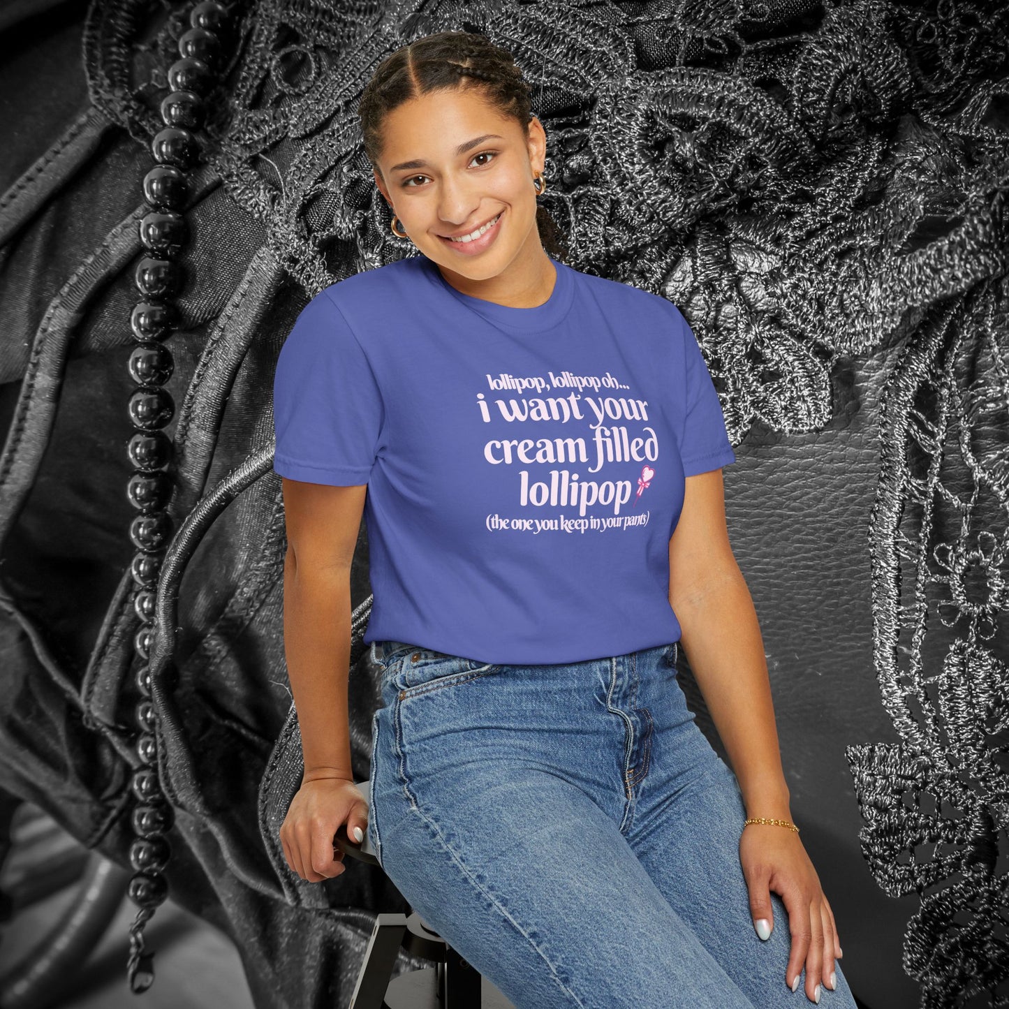Sexually suggestive lollipop T-shirt, funny innuendo gift for hot wife, hot girl summer outfit, sexy party apparel