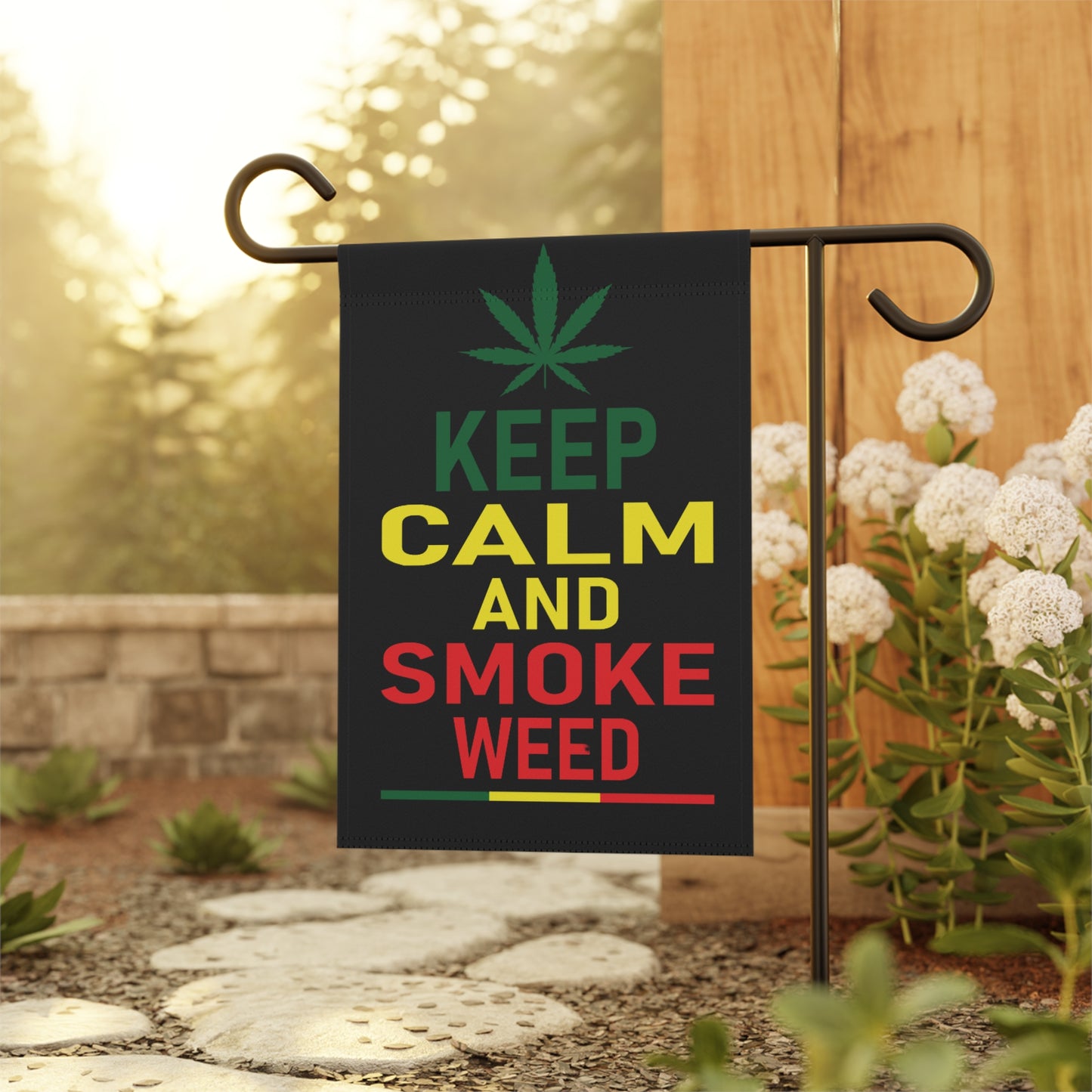 Keep Calm and Smoke Weed Garden Flag – 420 Home Decor Gift