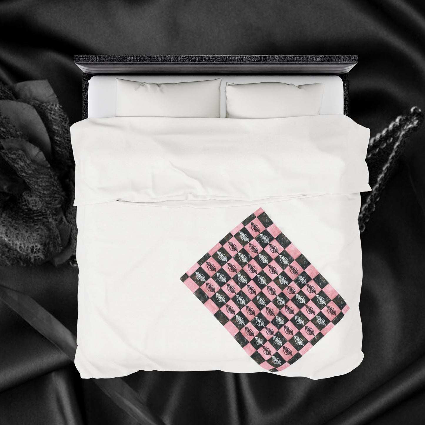 Vintage Style Female Sex Print Blanket, Sexy Feminist gift, Lesbian Bachelorette Gift idea