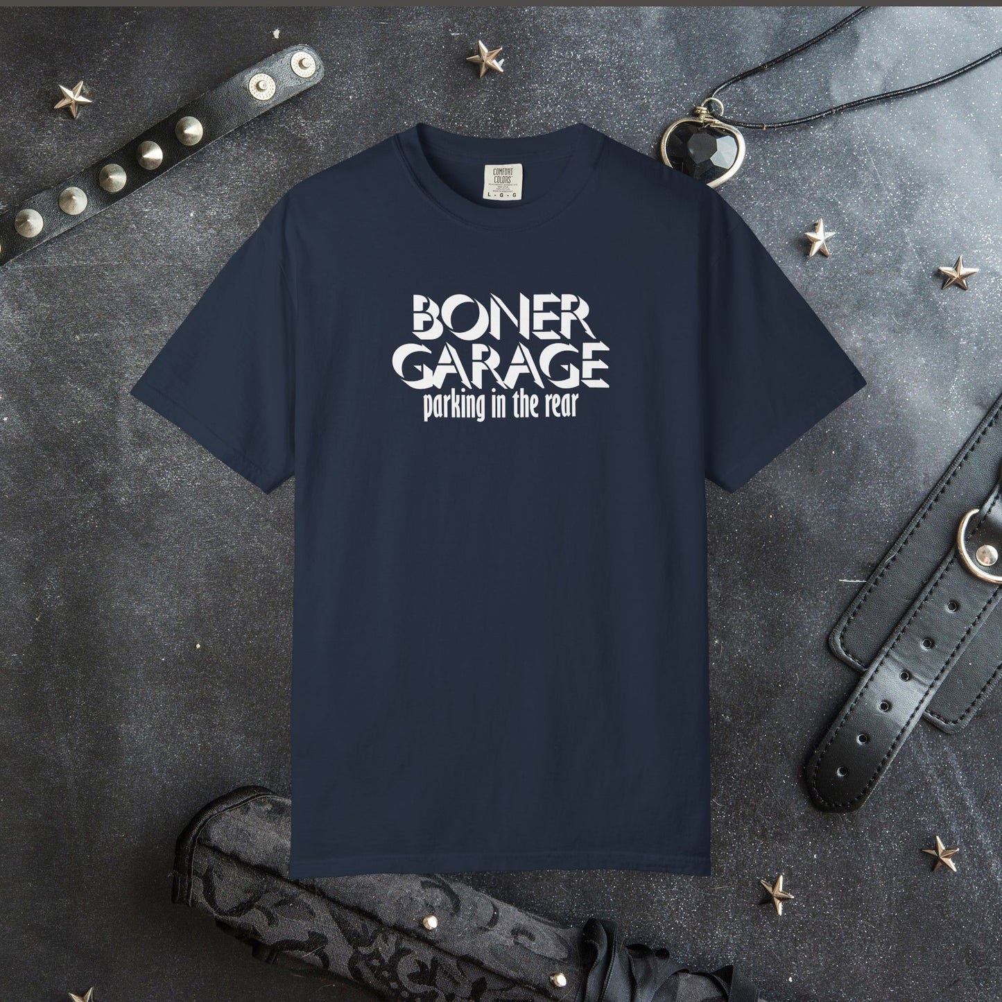 Boner Garage Parking in the Rear Naughty Women’s T-Shirt – Offensive Summer Party Tee, Funny Hot Mom Gift