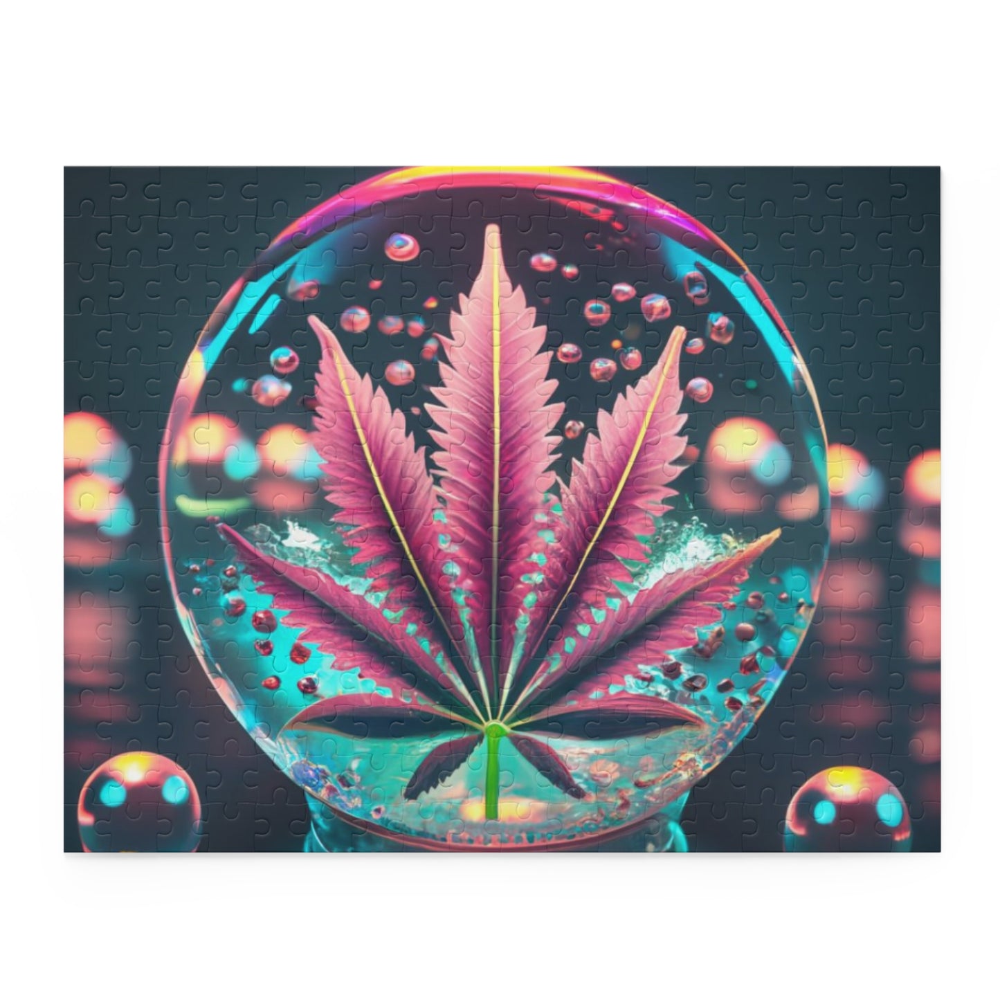 Electric Bloom Puzzle – Neon Crystal Orb Jigsaw Puzzle for adults