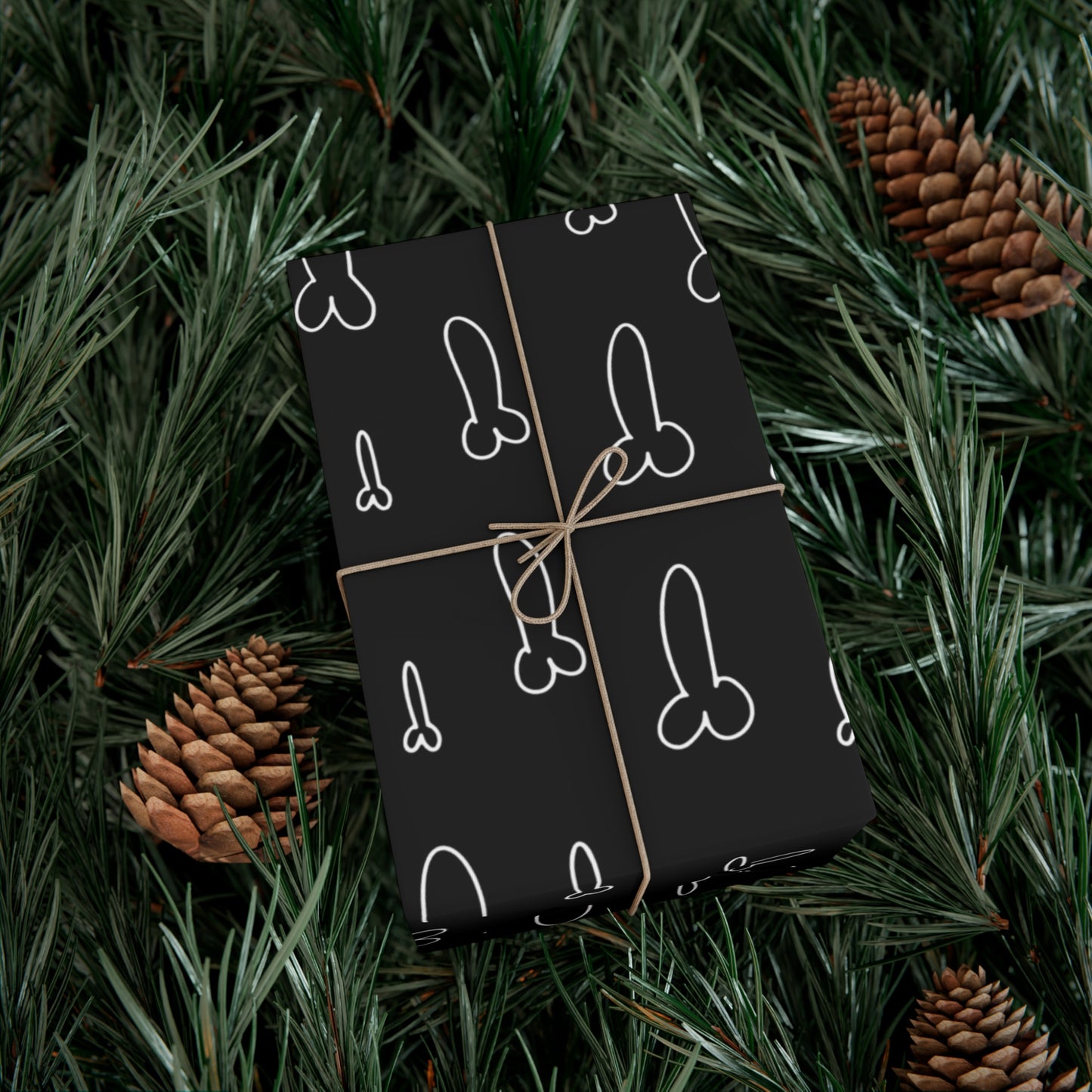 Hand Drawn Penis Wrapping Paper, Naughty Adult Humor, black and white penis wrapping paper, fun adult gifts