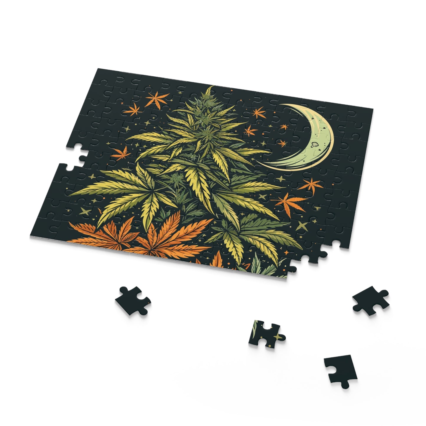 Night Trip Puzzle – Moody Moon Jigsaw with Psychedelic Forest Vibes | Gift for Dreamers & Rebels