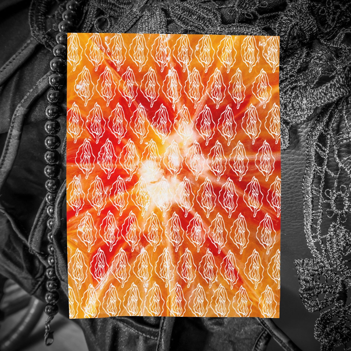 Firey Vagina Plush Blanket, Vagina Print, Sexy Feminist gift, Lesbian Bachelorette Gift
