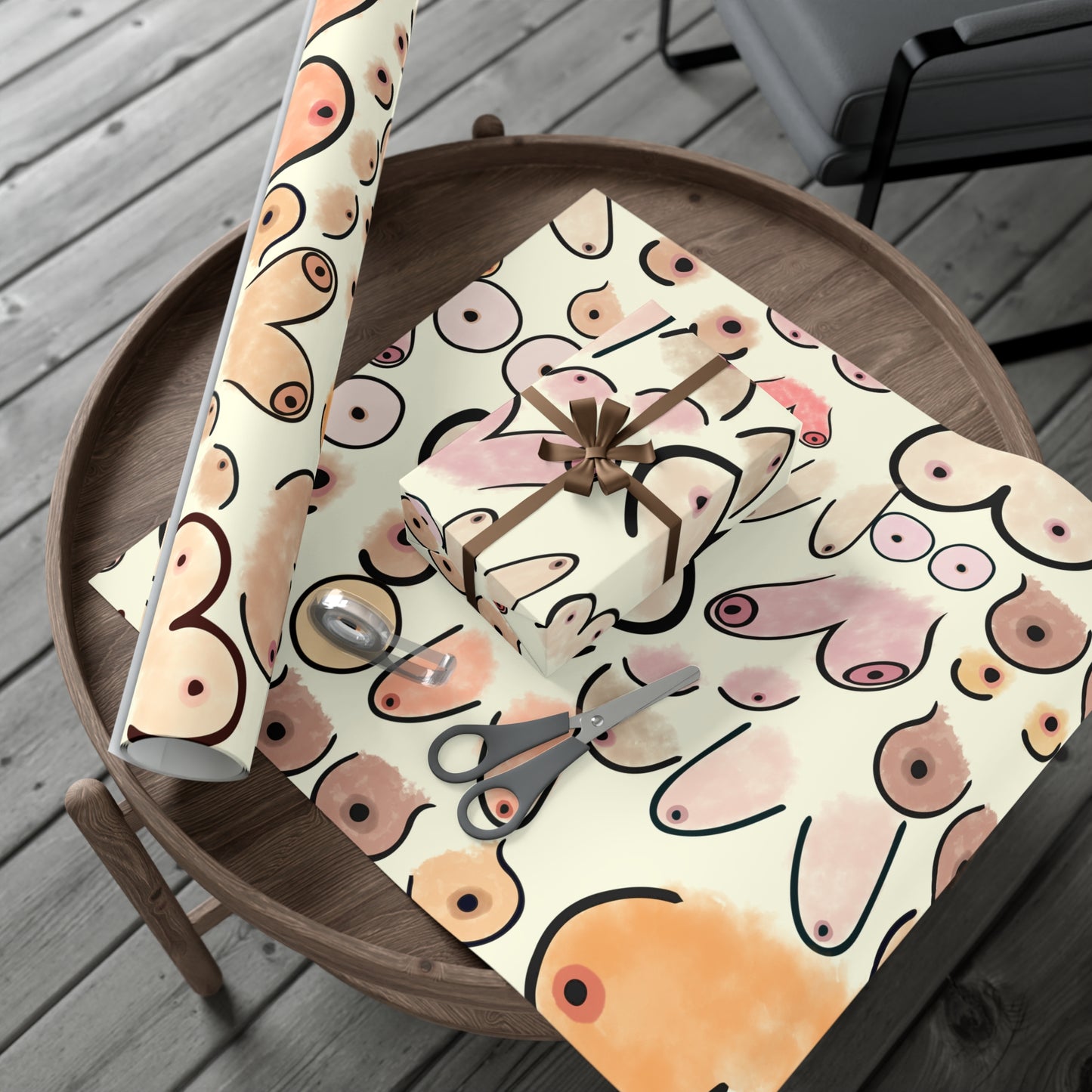 Gift Wrap Paper Boobies Naughty Adult Humor Tits Wrapping Paper