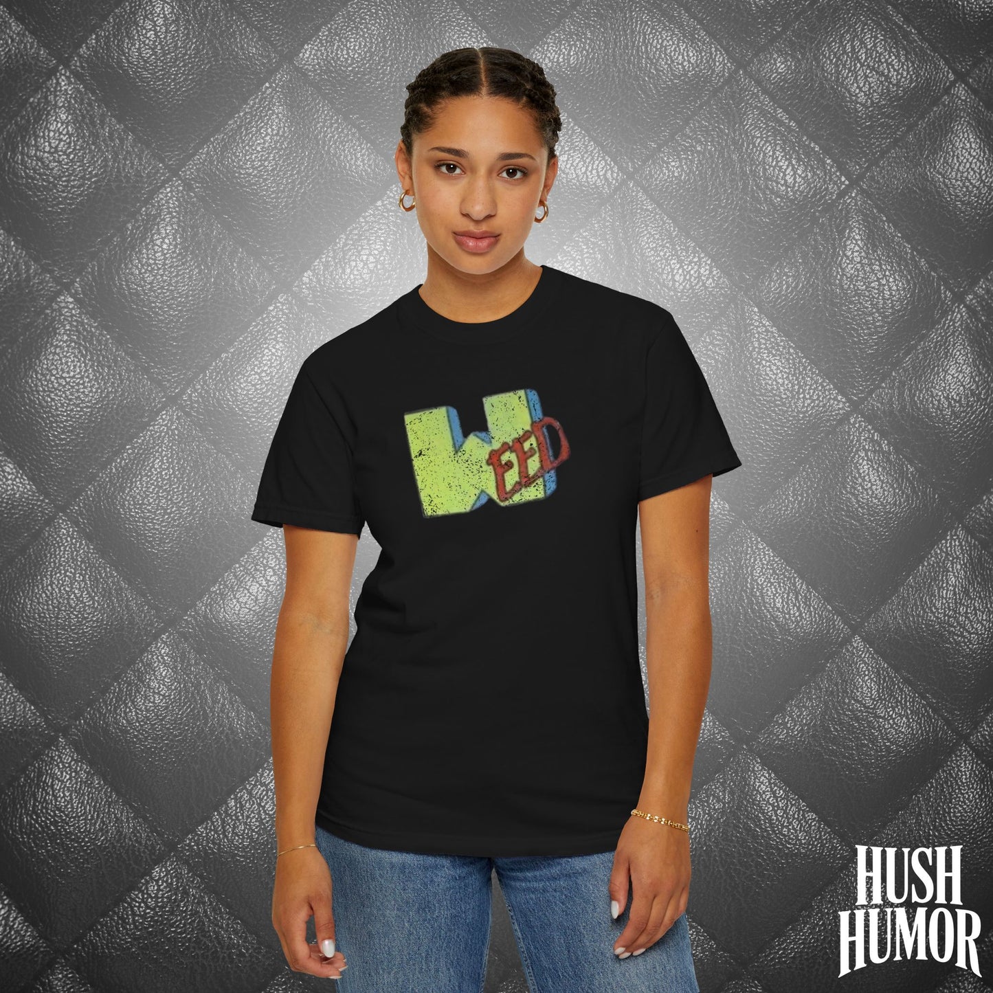 WEED Retro Graphic Tee | Stoner Girl Shirt, Funny Marijuana Meme Gift