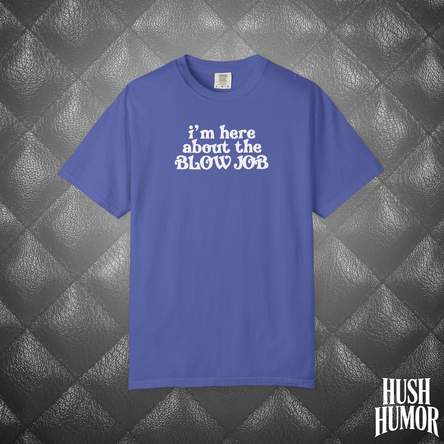 I'm Here About the Blow Job T-Shirt | Naughty Girl Sex Humor Tee | Sarcastic Dirty Shirt for Women | Hot Wife Adult Graphic Apparel