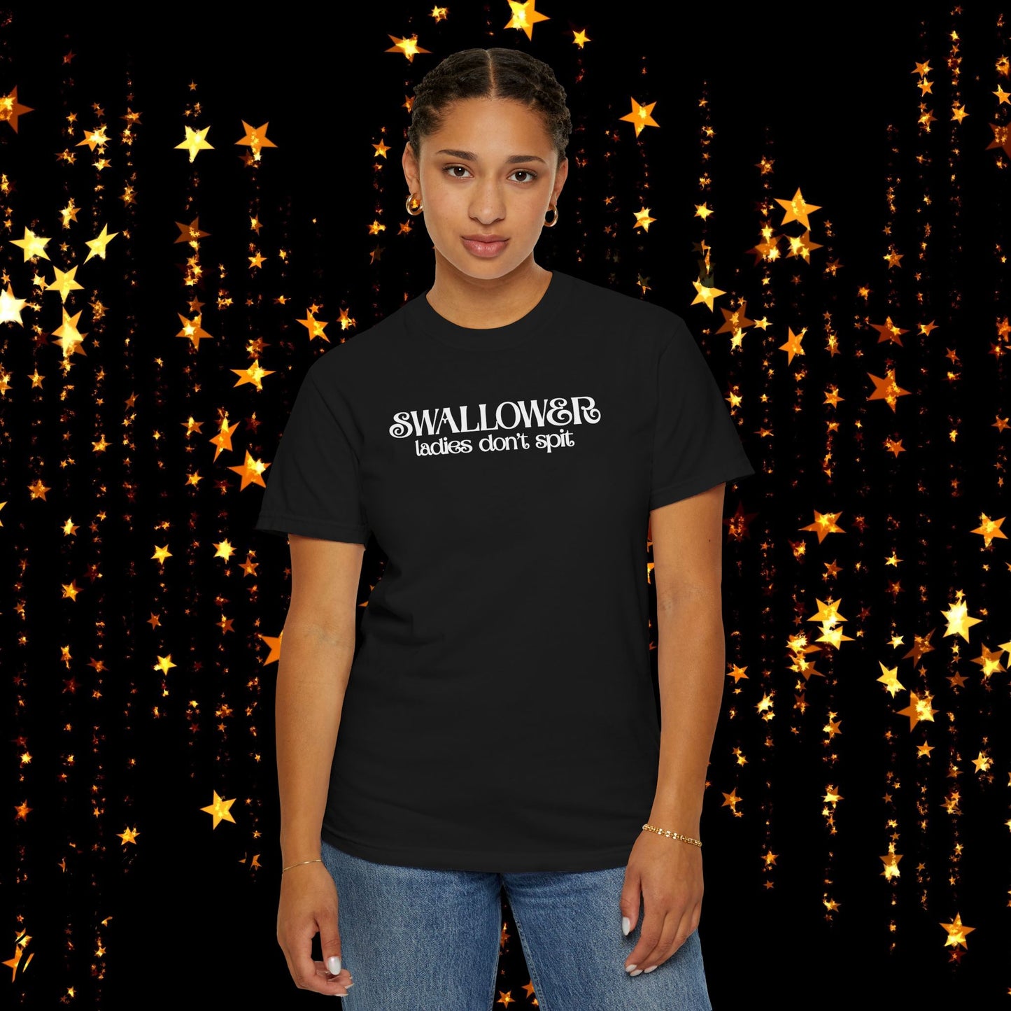 Naughty Swallower T-Shirt – Funny Oral Sex Tee for Women – Dirty Adult Humor Gift