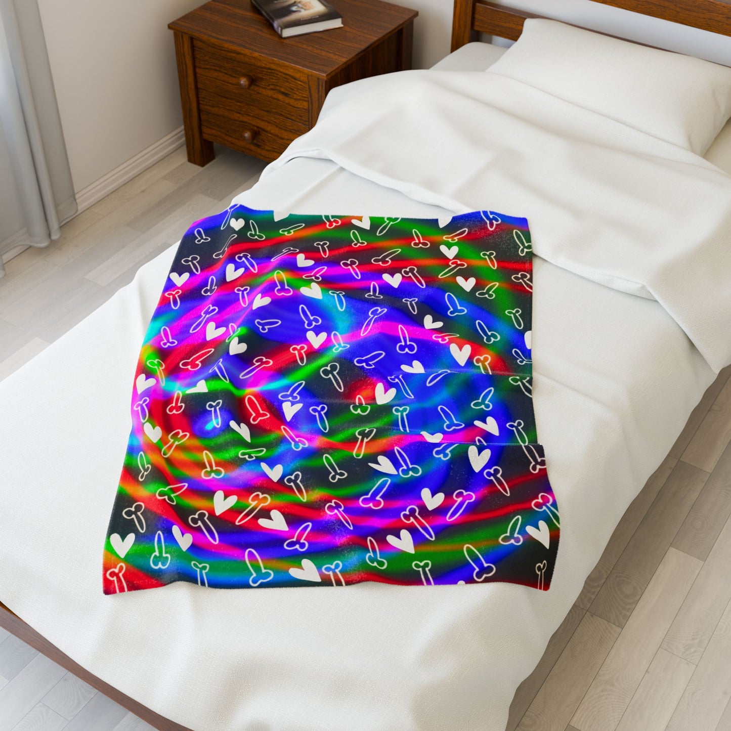 Electric Penis Blanket Cozy Adult Gift, Velveteen Plush Naughty Dong Rude C*ck Throw