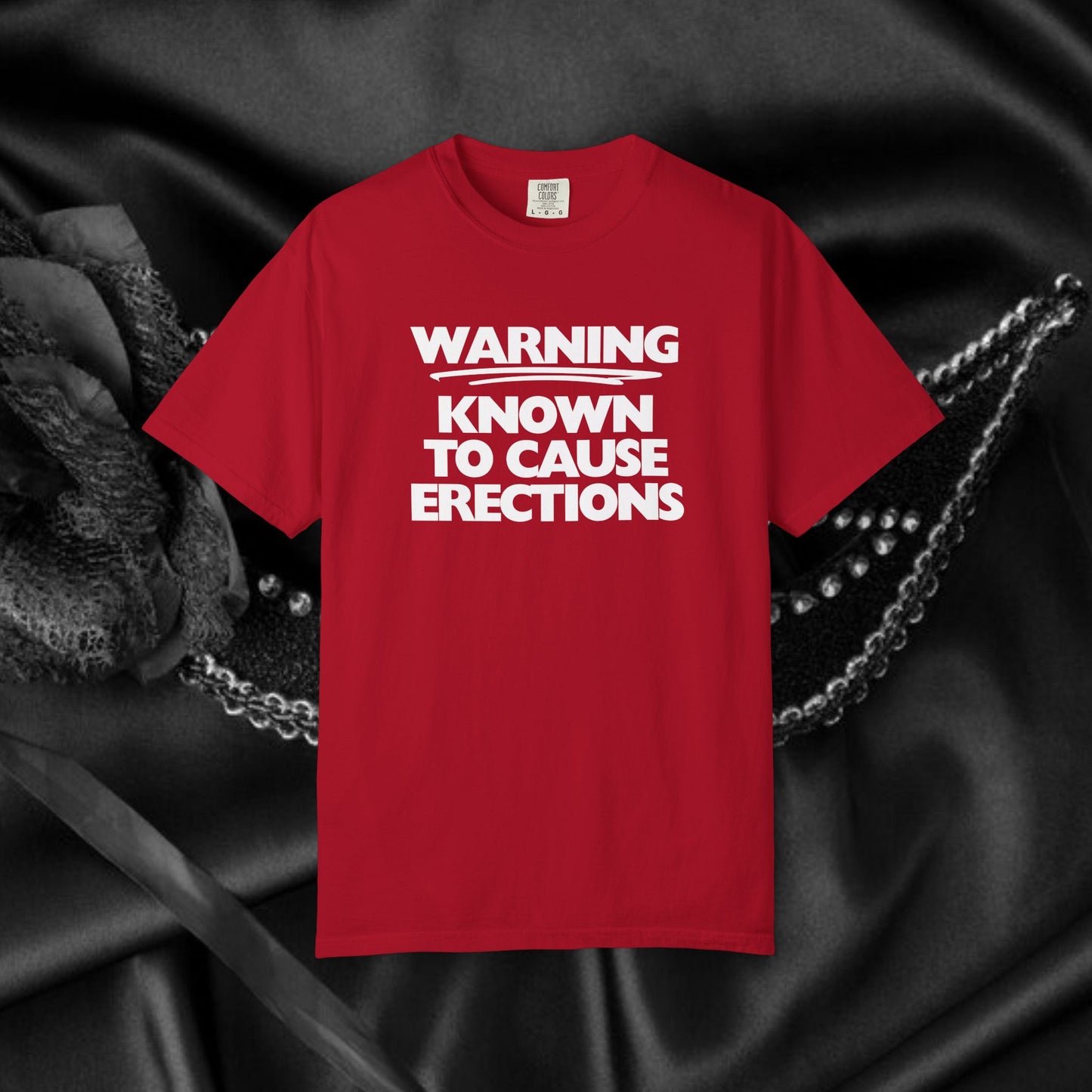 Naughty Shirt – WARNING Known to Cause Erections Adult Garment-Dyed Comfort Colors Tee