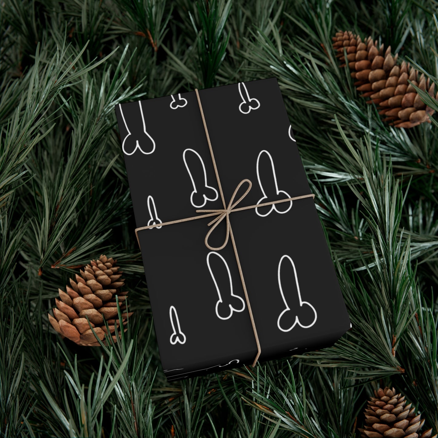 Hand Drawn Penis Wrapping Paper, Naughty Adult Humor, black and white penis wrapping paper, fun adult gifts
