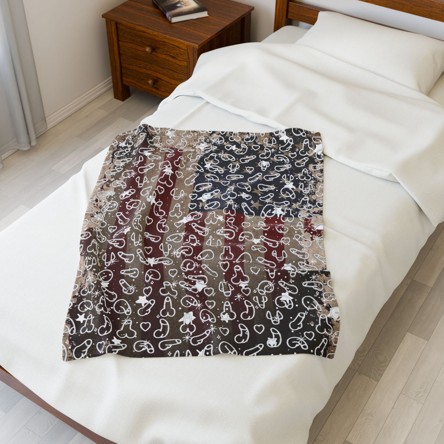 Distressed US Flag Penis Blanket Gift, Adult Gift, Naughty Penis Gift, Vintage Flag Penis Blanket Gift, Rude gifts