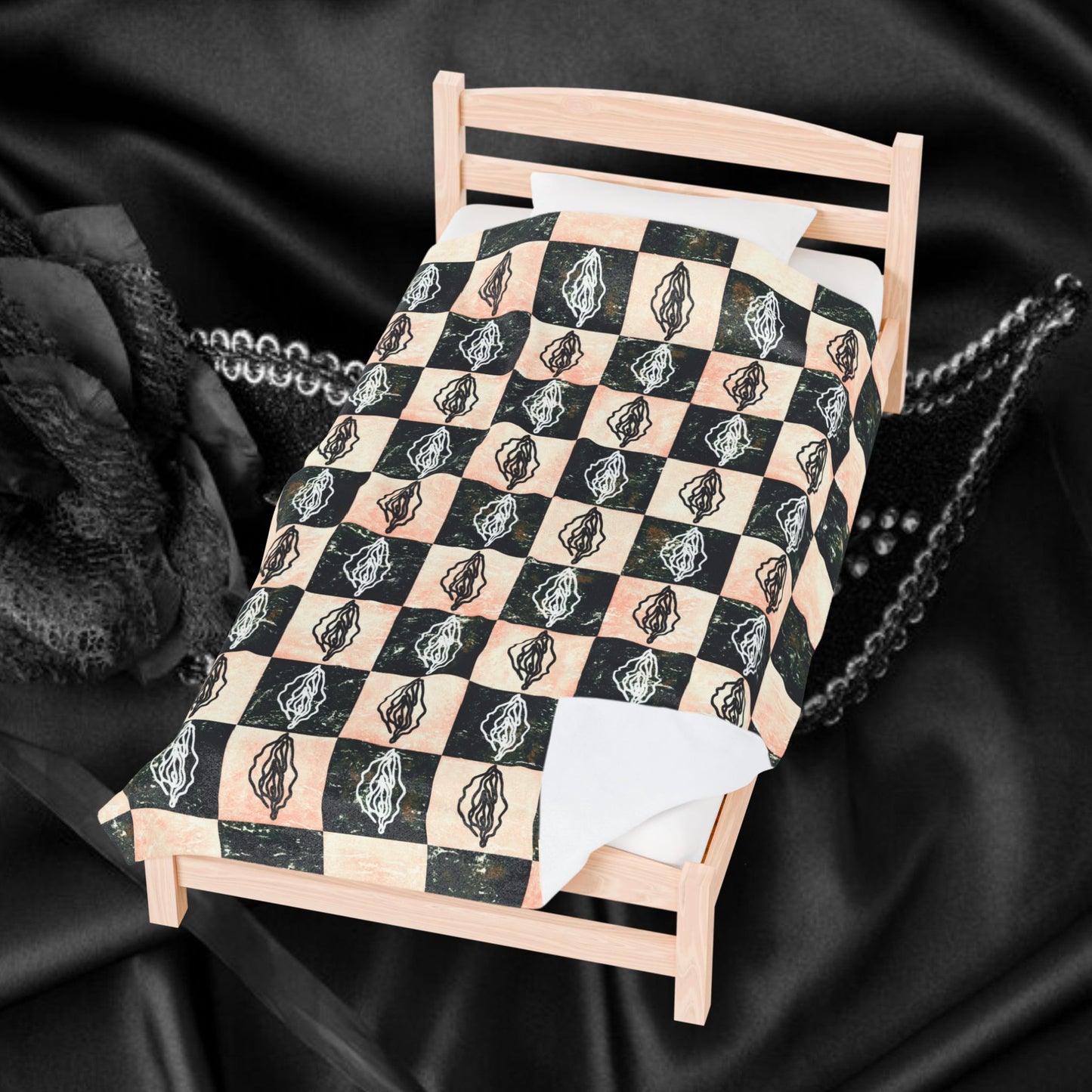 Vintage Vagina Print Blanket, Sexy Feminist gift, Lesbian Bachelorette Gift, Feminist Blanket, Vagina Throw Blanket
