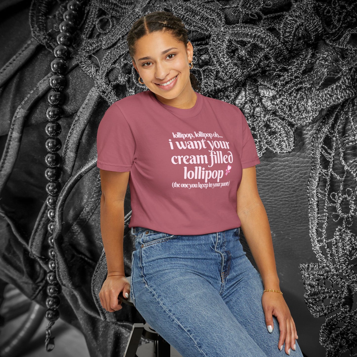 Sexually suggestive lollipop T-shirt, funny innuendo gift for hot wife, hot girl summer outfit, sexy party apparel
