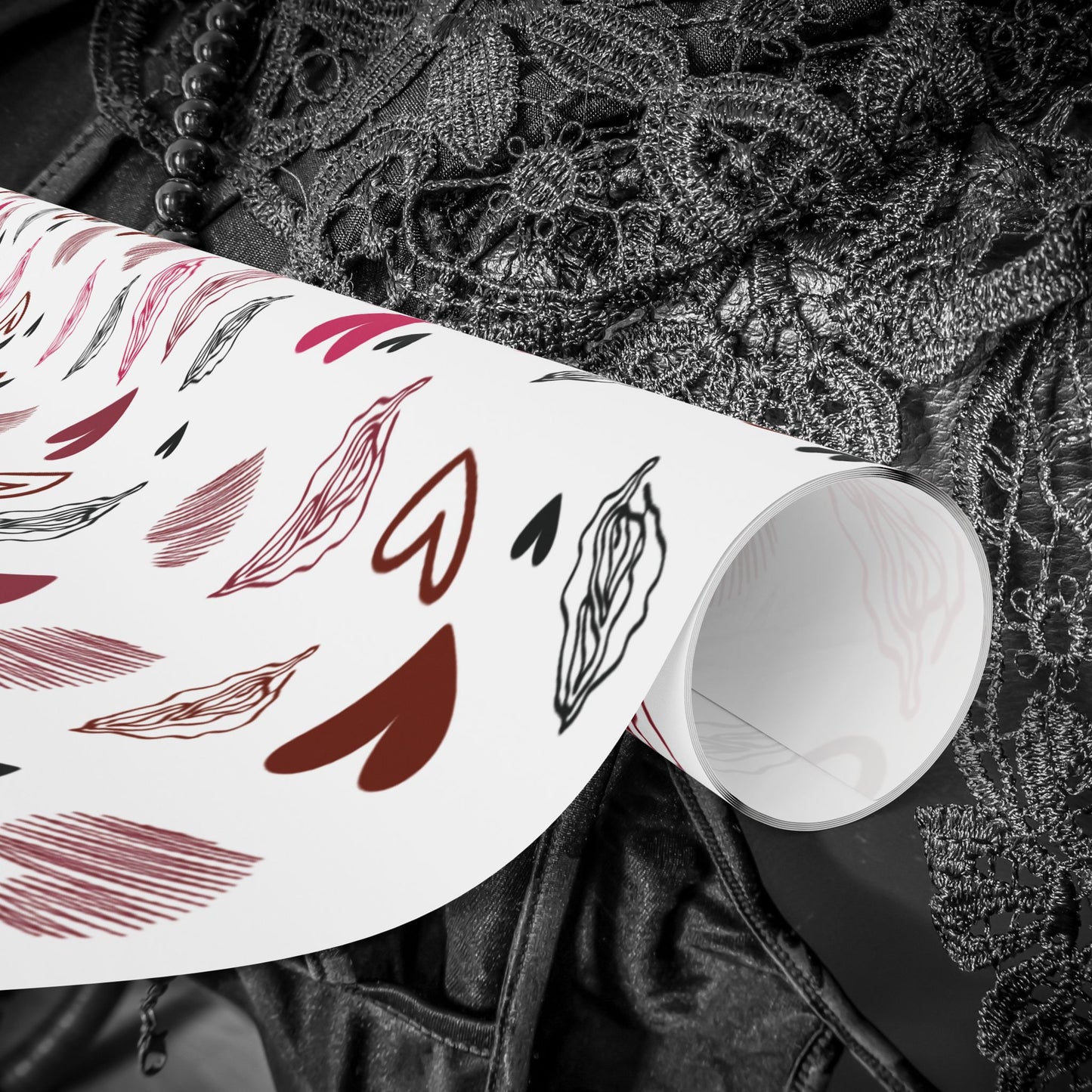 Sexy Vagina Heart Wrapping Paper β Naughty Lesbian Gift Wrap for Bachelorettes, Feminist Gifts & Adult Occasions