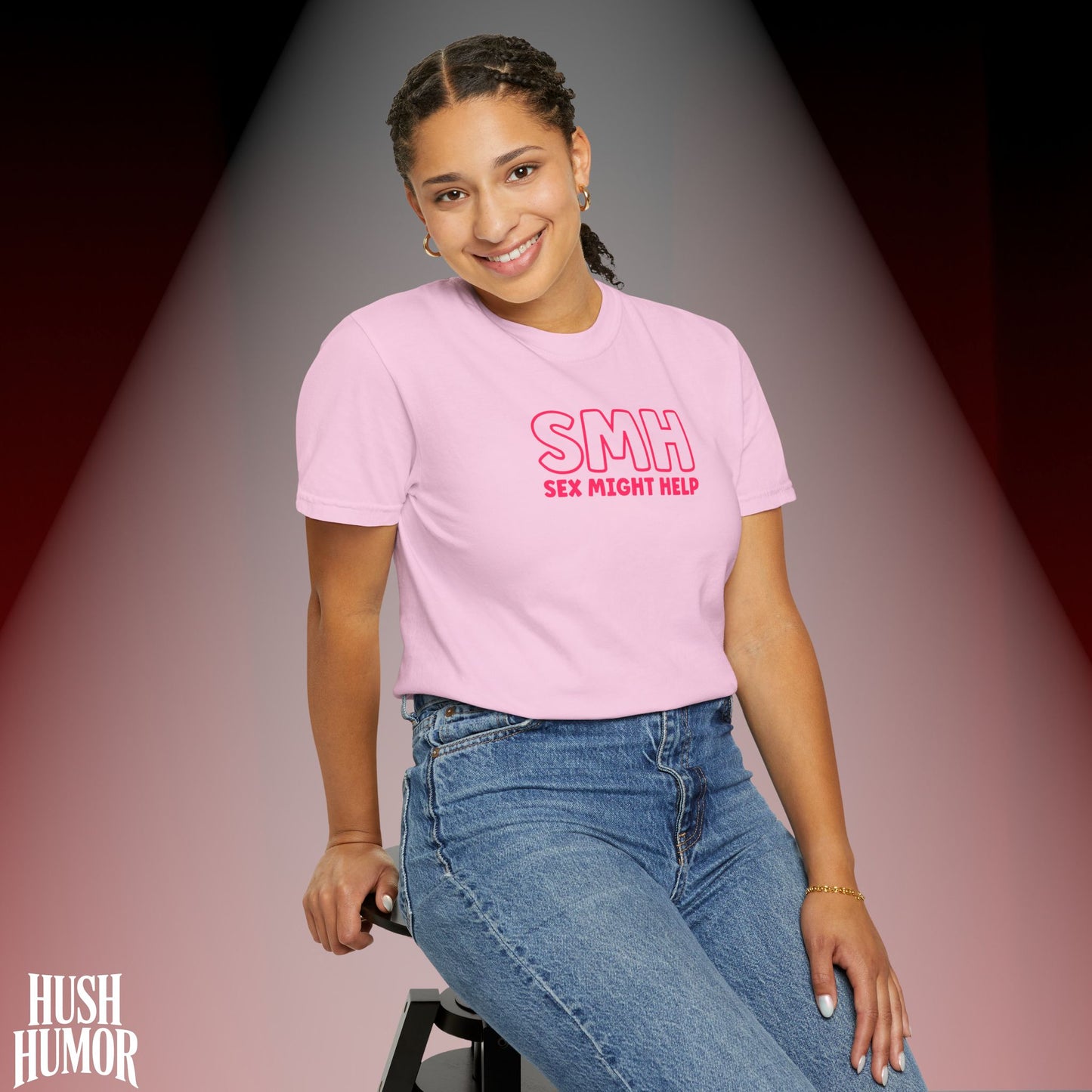 SMH Sex Might Help T-Shirt | Funny Comfort Colors Bold Statement Tee | Inappropriate Concert Shirt for Naughty Women | Festival Summer Top