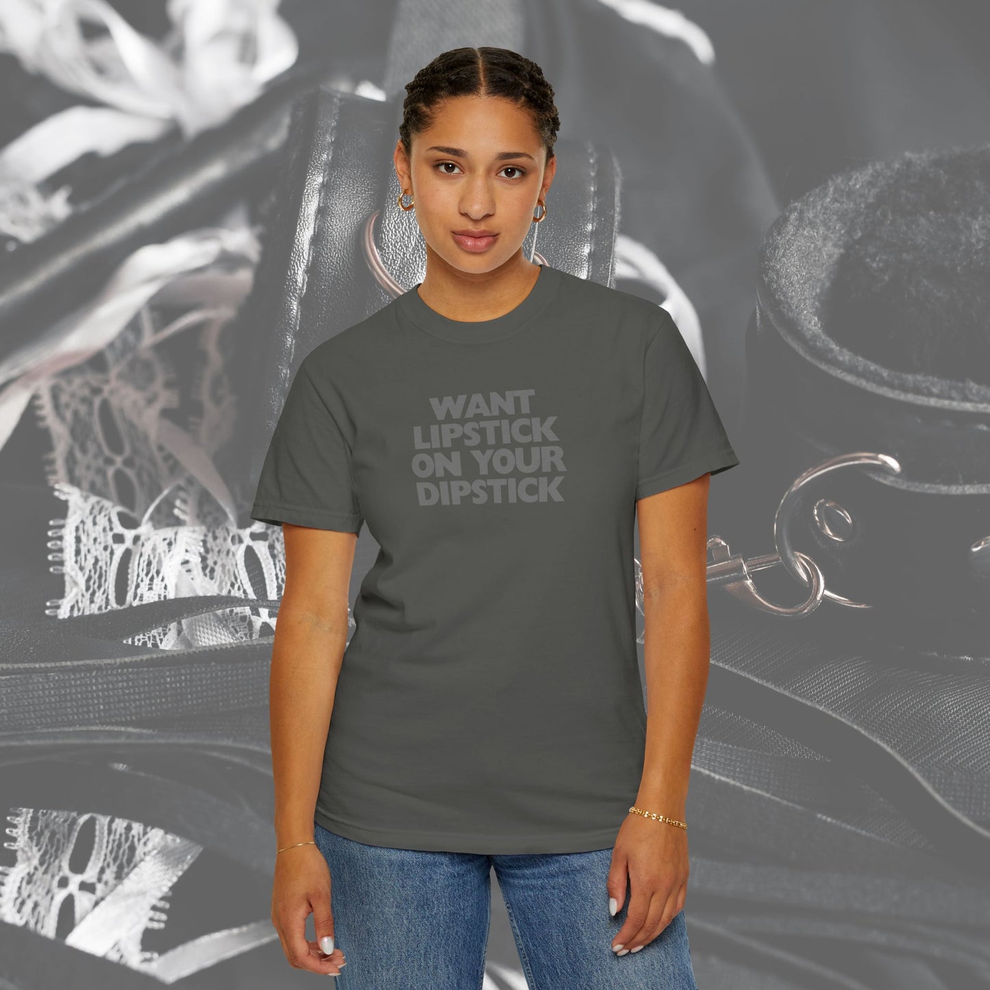 Lipstick on Your Dipstick Shocking Dirty T-shirt for Women, FEMdom gift, Funny Adult Gift