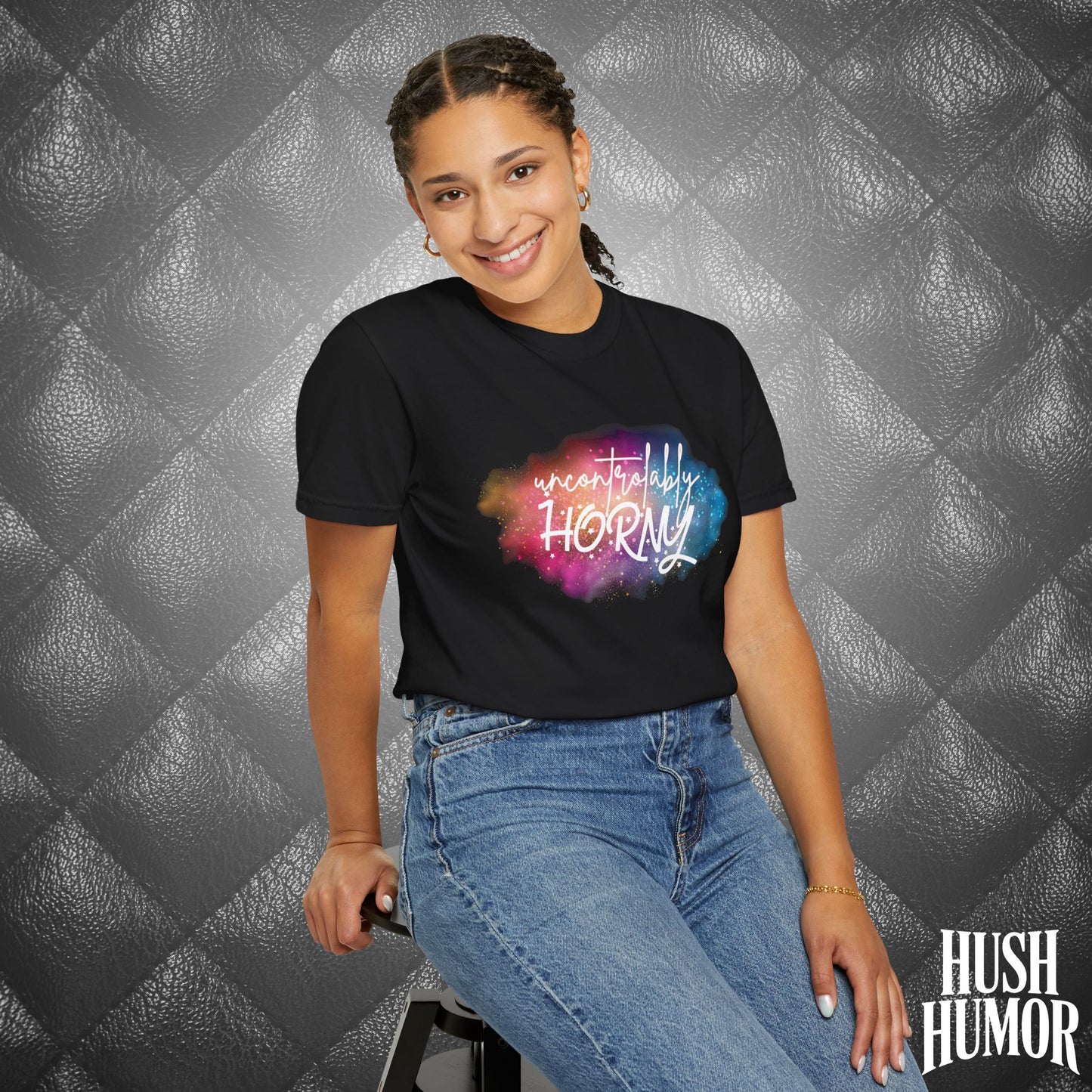 Uncontrollably Horny Shirt – Dirty Comfort Colors Tee for Hot Wife, Funny NSFW Party T-Shirt