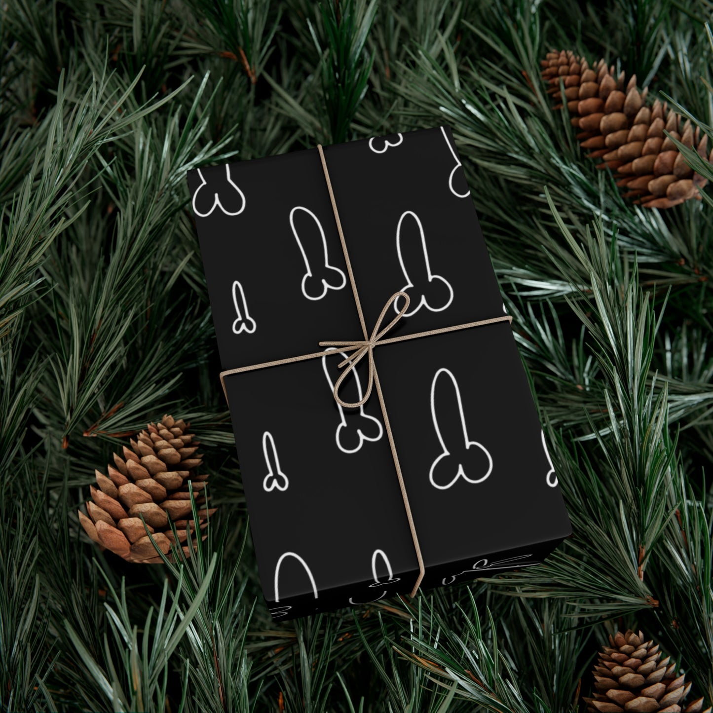 Hand Drawn Penis Wrapping Paper, Naughty Adult Humor, black and white penis wrapping paper, fun adult gifts
