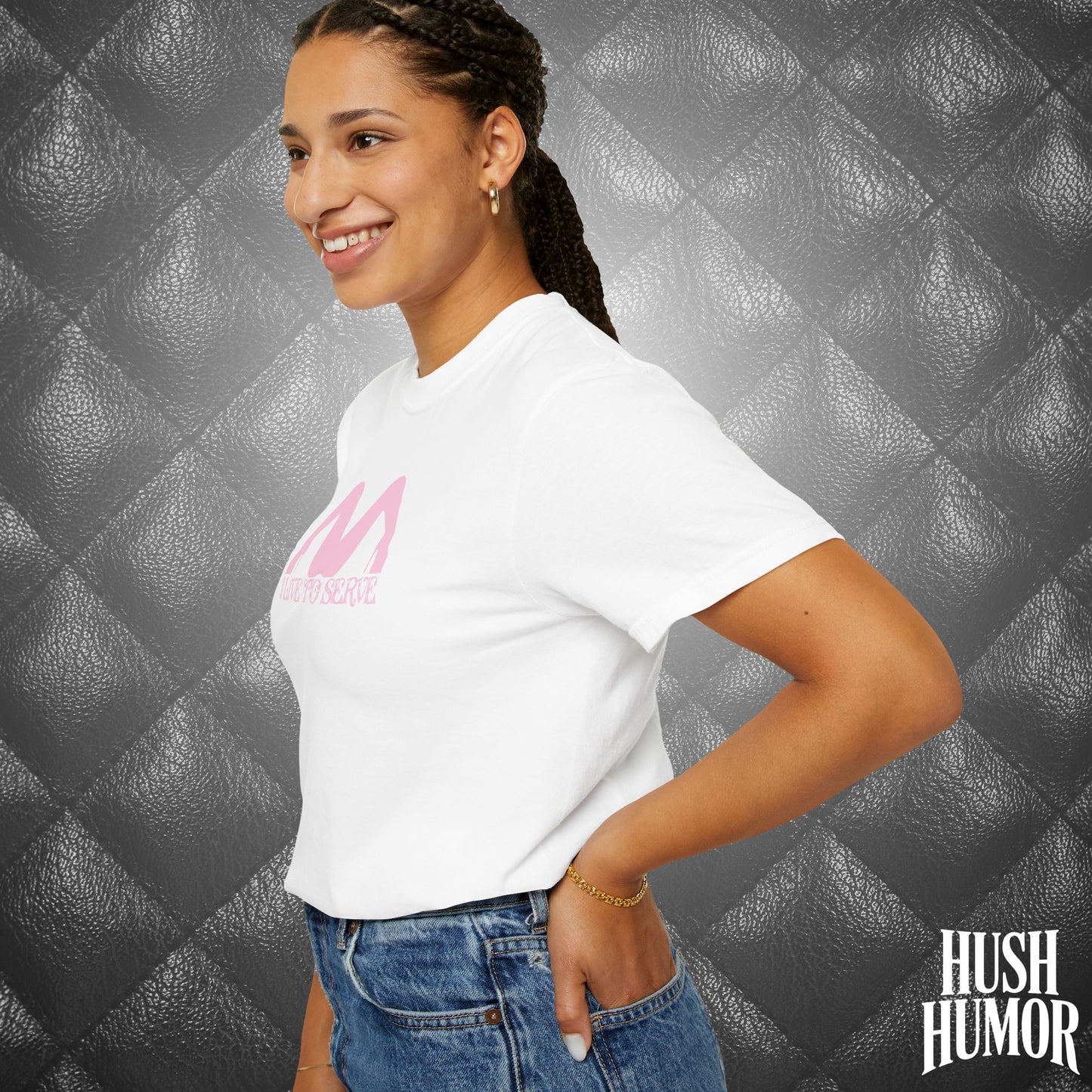 I Live to Serve Submissive T-Shirt | BDSM Kink Shirt for Women Pink graphic tee