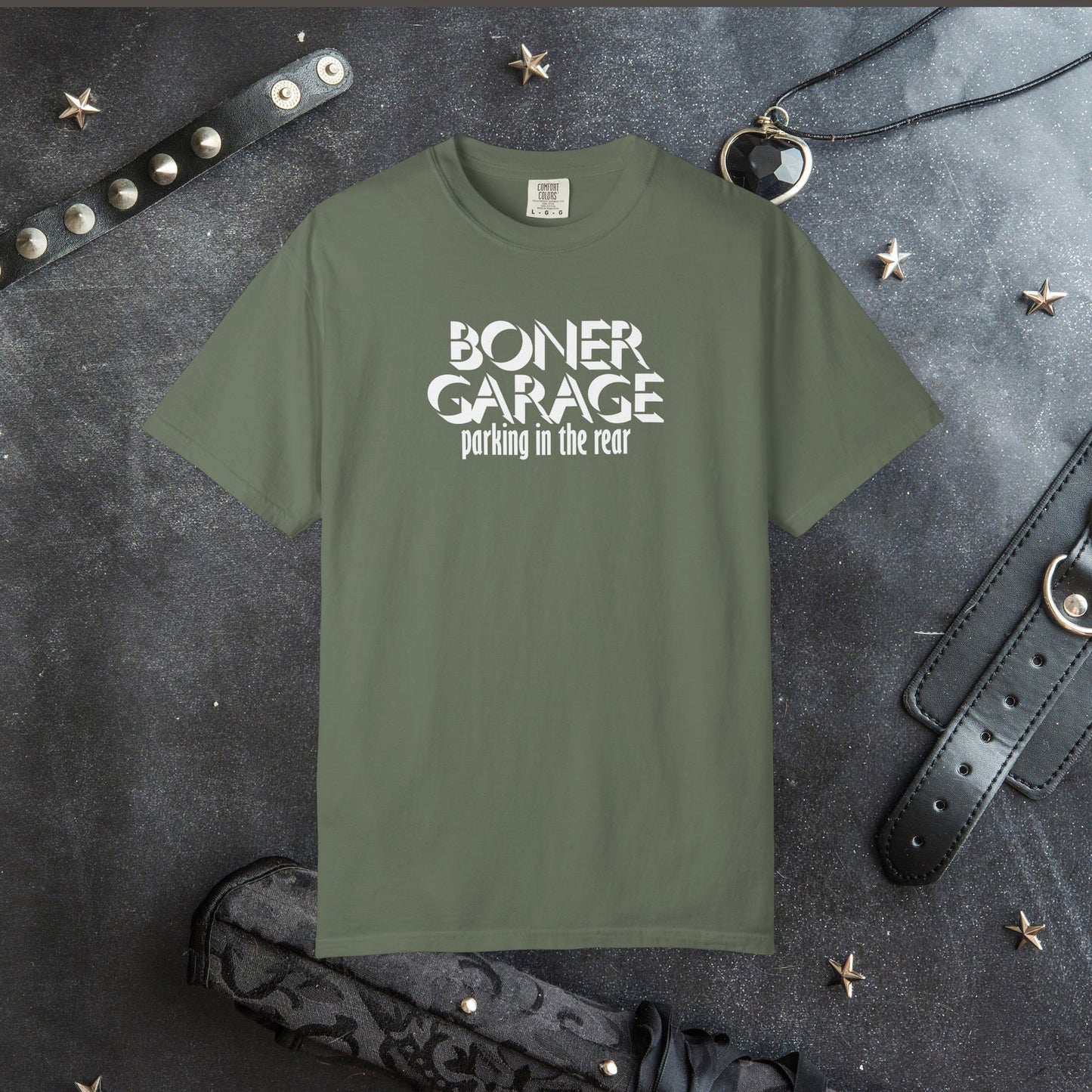 Boner Garage Parking in the Rear Naughty Women’s T-Shirt – Offensive Summer Party Tee, Funny Hot Mom Gift