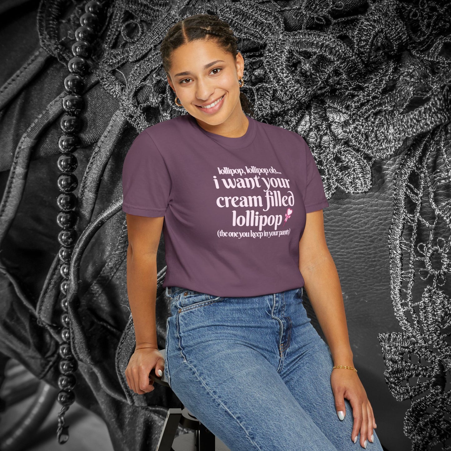 Sexually suggestive lollipop T-shirt, funny innuendo gift for hot wife, hot girl summer outfit, sexy party apparel