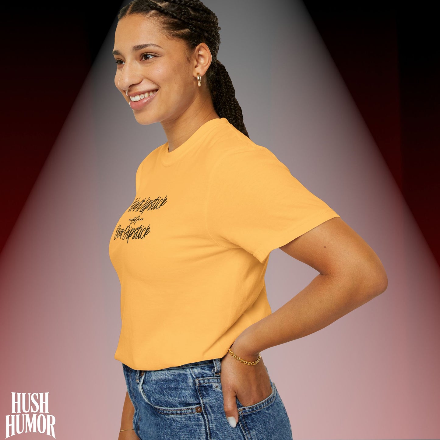 Lipstick on Your Dipstick T-Shirt | Naughty FEMdom Oral Art Tee for Women | Dirty Funny Sex Shirt | Inappropriate Bold Adult Party Apparel