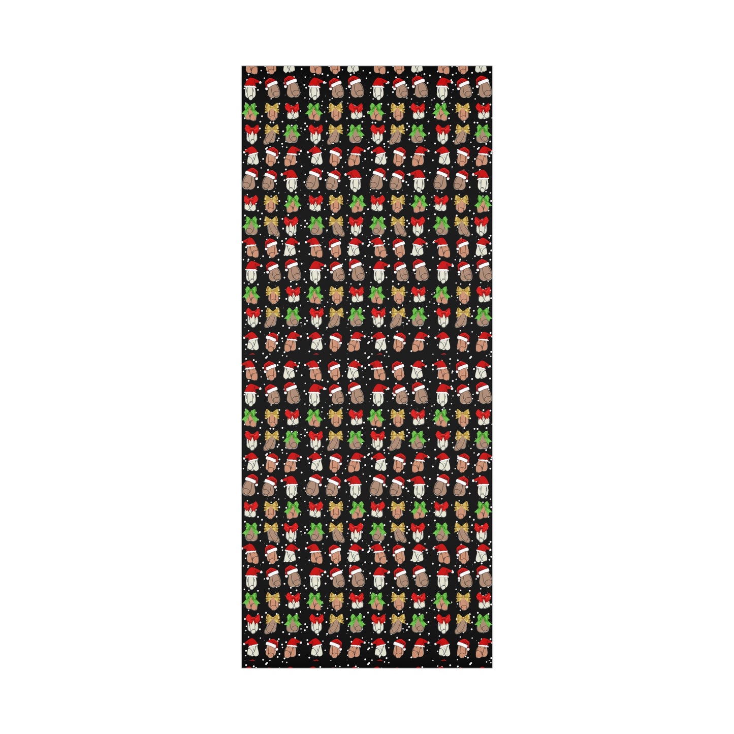 Penises in Christmas Hats Wrapping Paper – Funny Adult Christmas Gift Wrap, Offensive Holiday Paper
