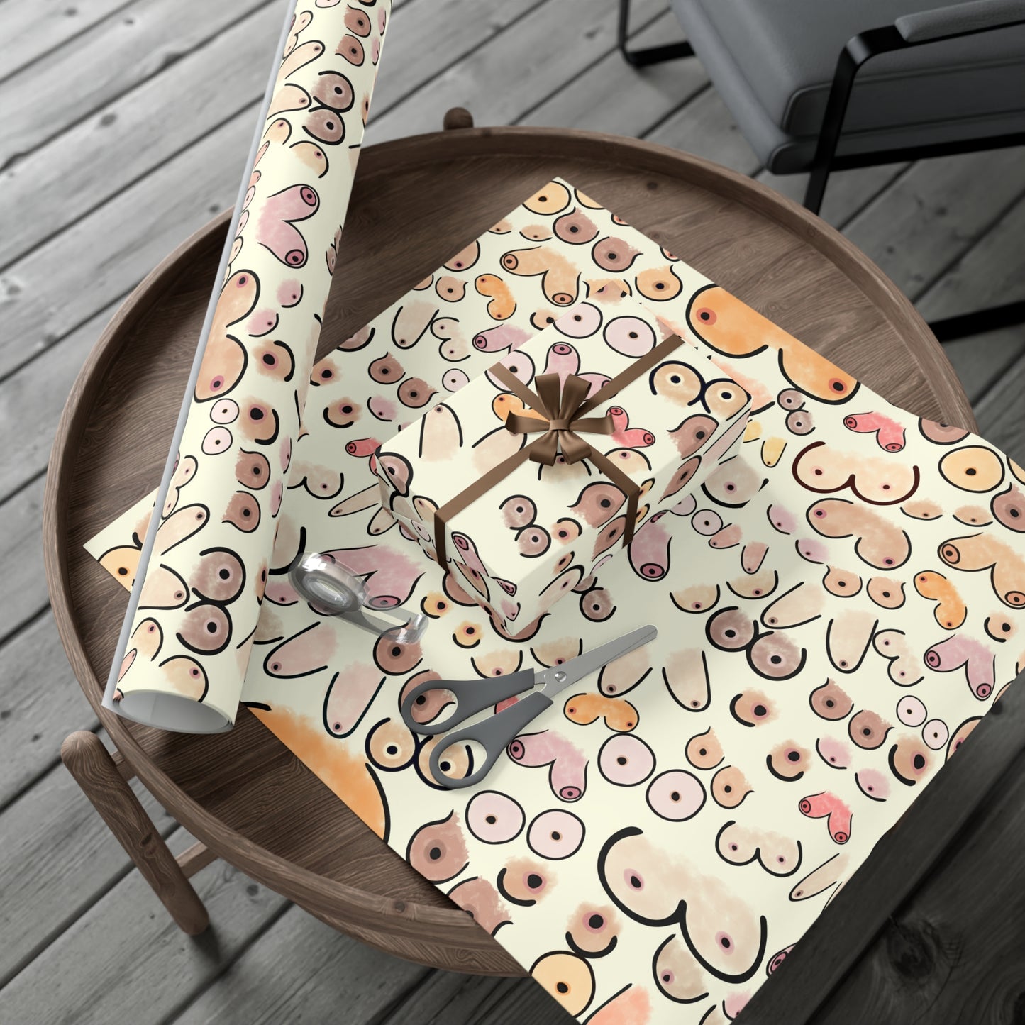 Gift Wrap Paper Boobies Naughty Adult Humor Tits Wrapping Paper