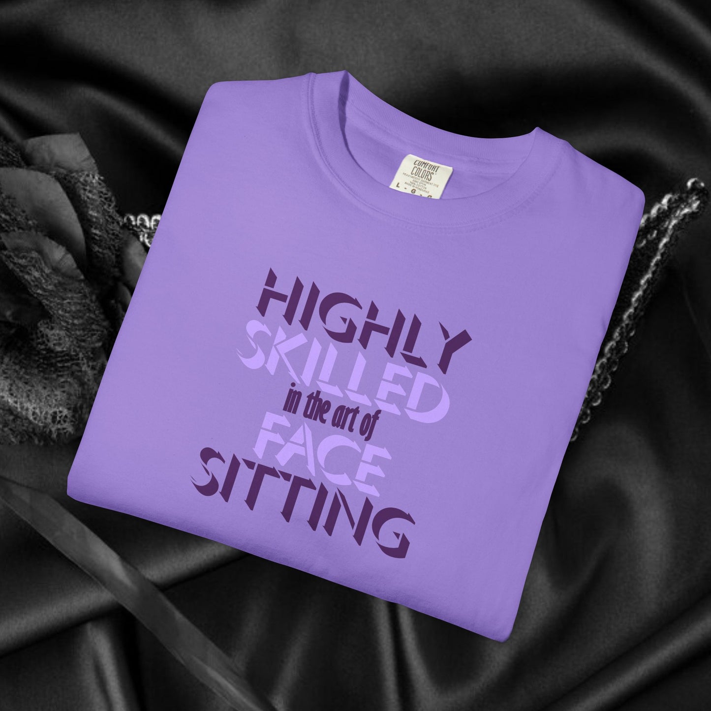 Naughty Women Face Sitting T-Shirt – Funny FEMdom Oral Sex NSFW Unisex Garment-Dyed Tee