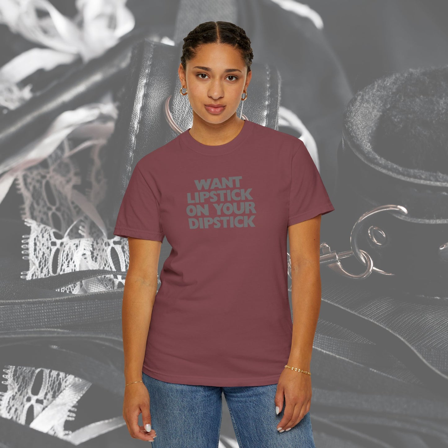 Lipstick on Your Dipstick Shocking Dirty T-shirt for Women, FEMdom gift, Funny Adult Gift