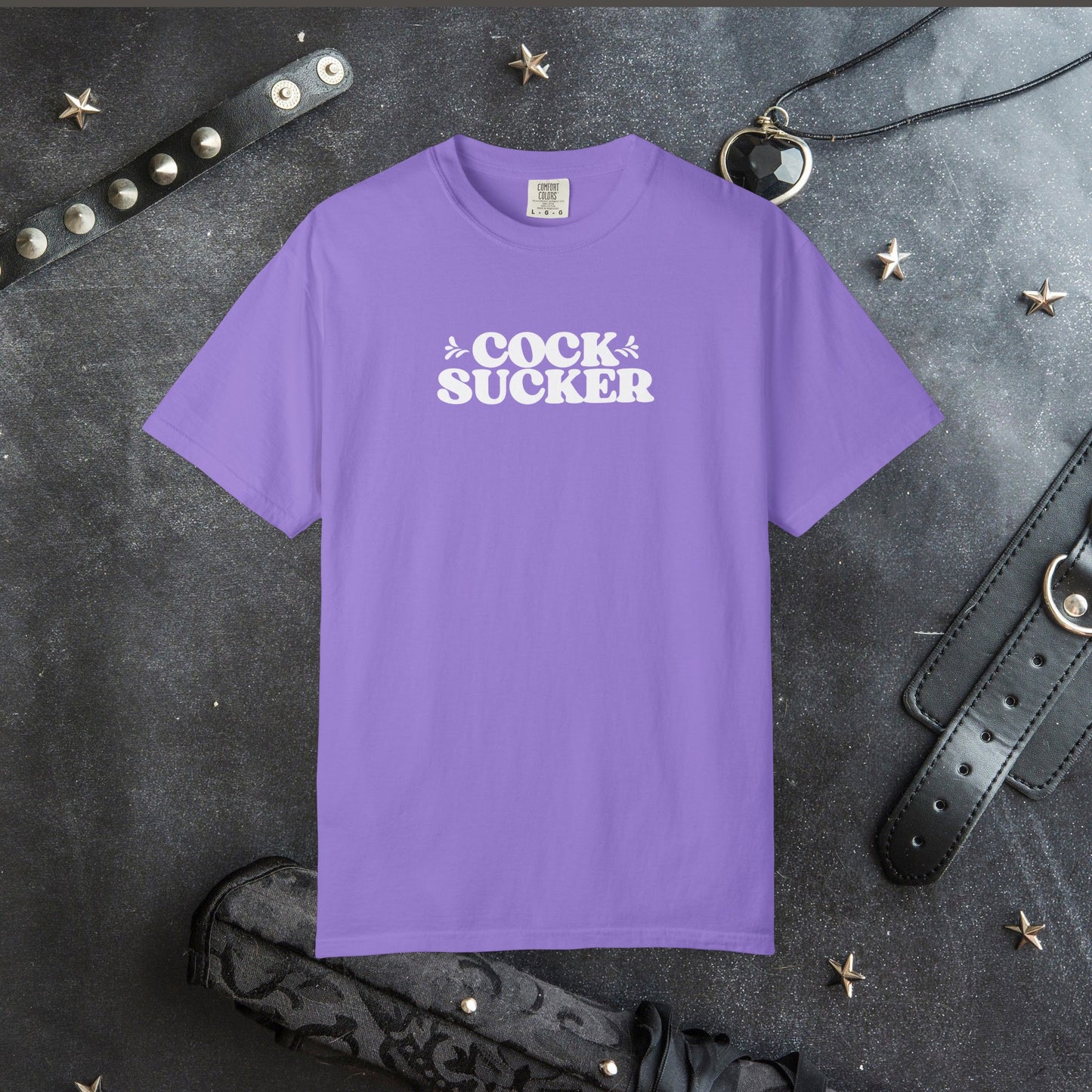 C*ck Sucker Offensive Ladies Comfort Colors T-Shirt – Hot Wife NSFW Party Tee