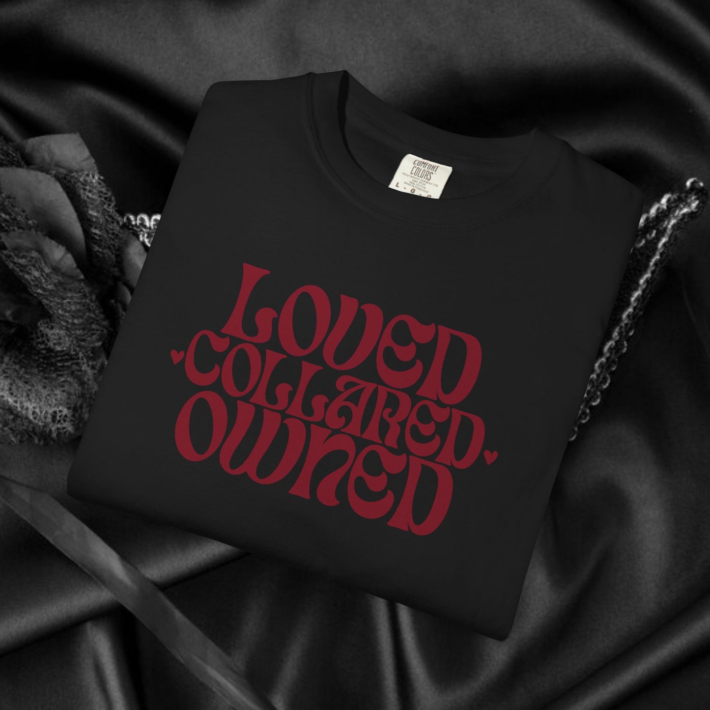 Loved Collared Owned Submissive T-shirt, BDSM themed Kinky Tee, Submissive Wife Gift, BDSM Apparel