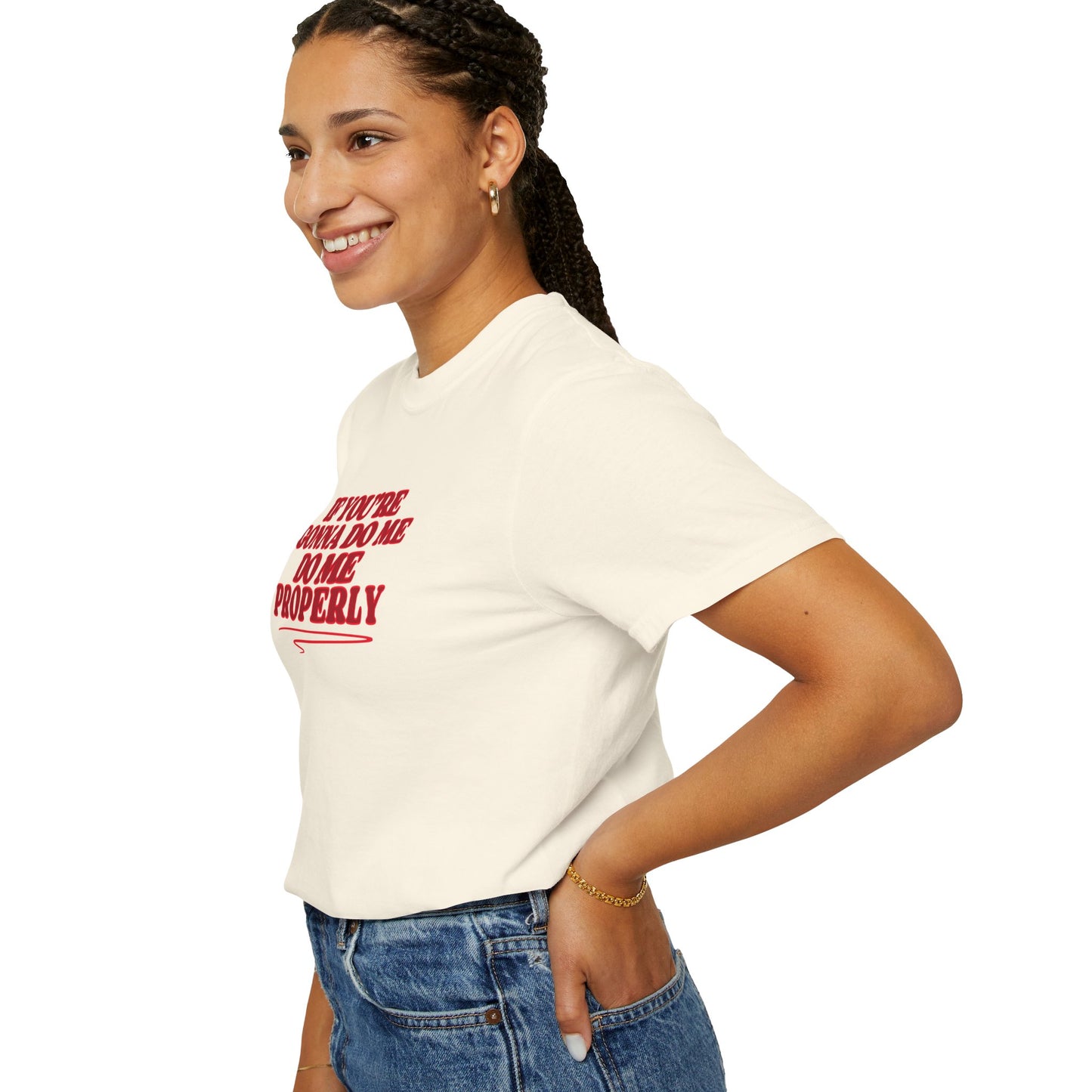 Do Me Properly Please T-Shirt – Funny BDSM FEMdom Gift Unisex Garment-Dyed Pepper Tee