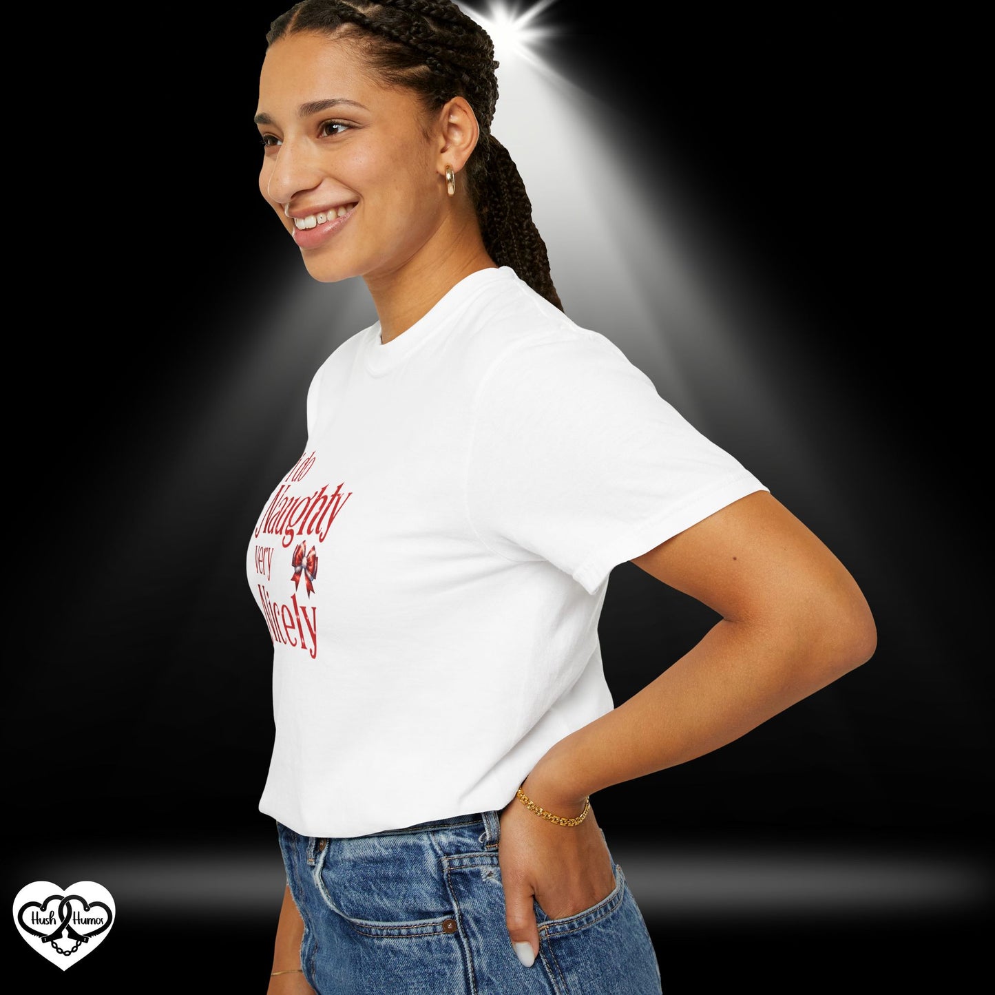 I Do Naughty Very Nicely Christmas Tee – Funny Adult Holiday Party Shirt