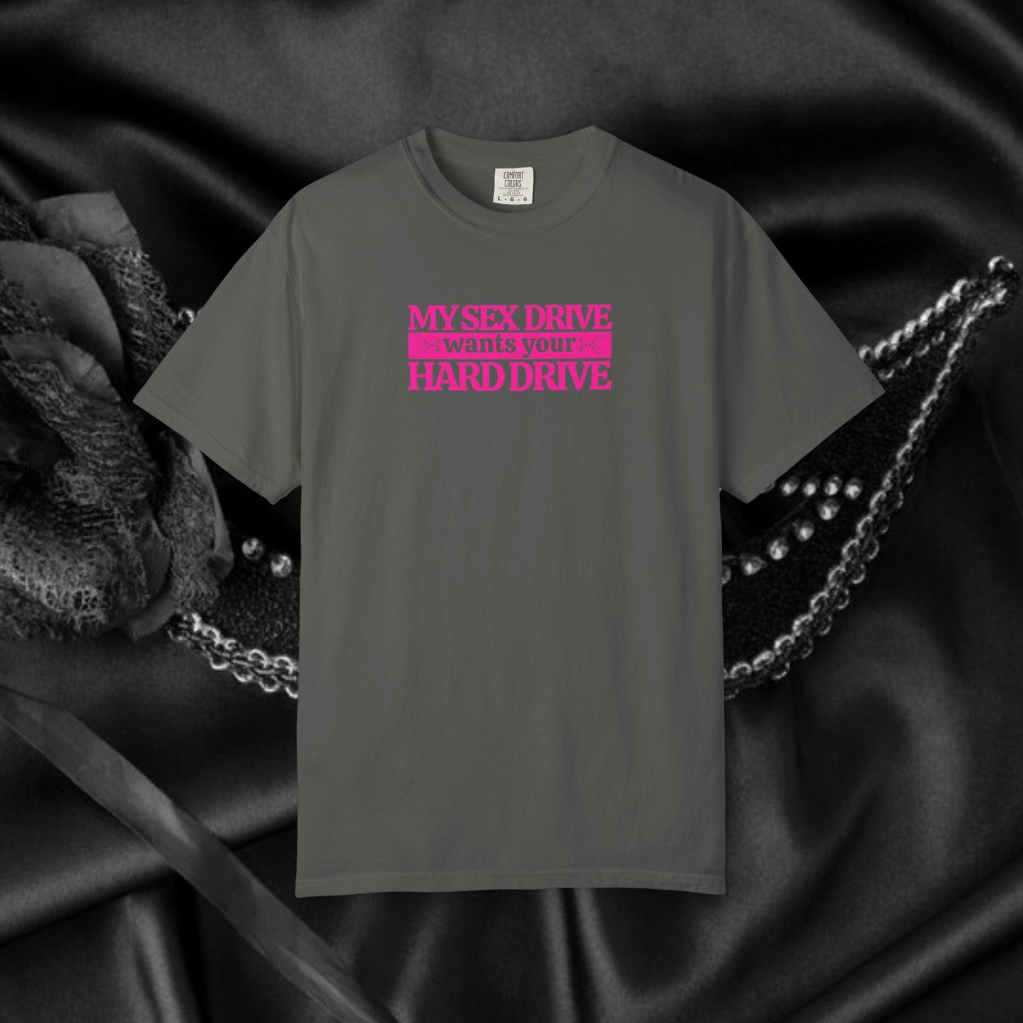 My Sex Drive Wants Your Hard Drive Naughty Women's Shirt – Suggestive Tee, Funny Gift, Sexy Apparel, Playful Party T-Shirt