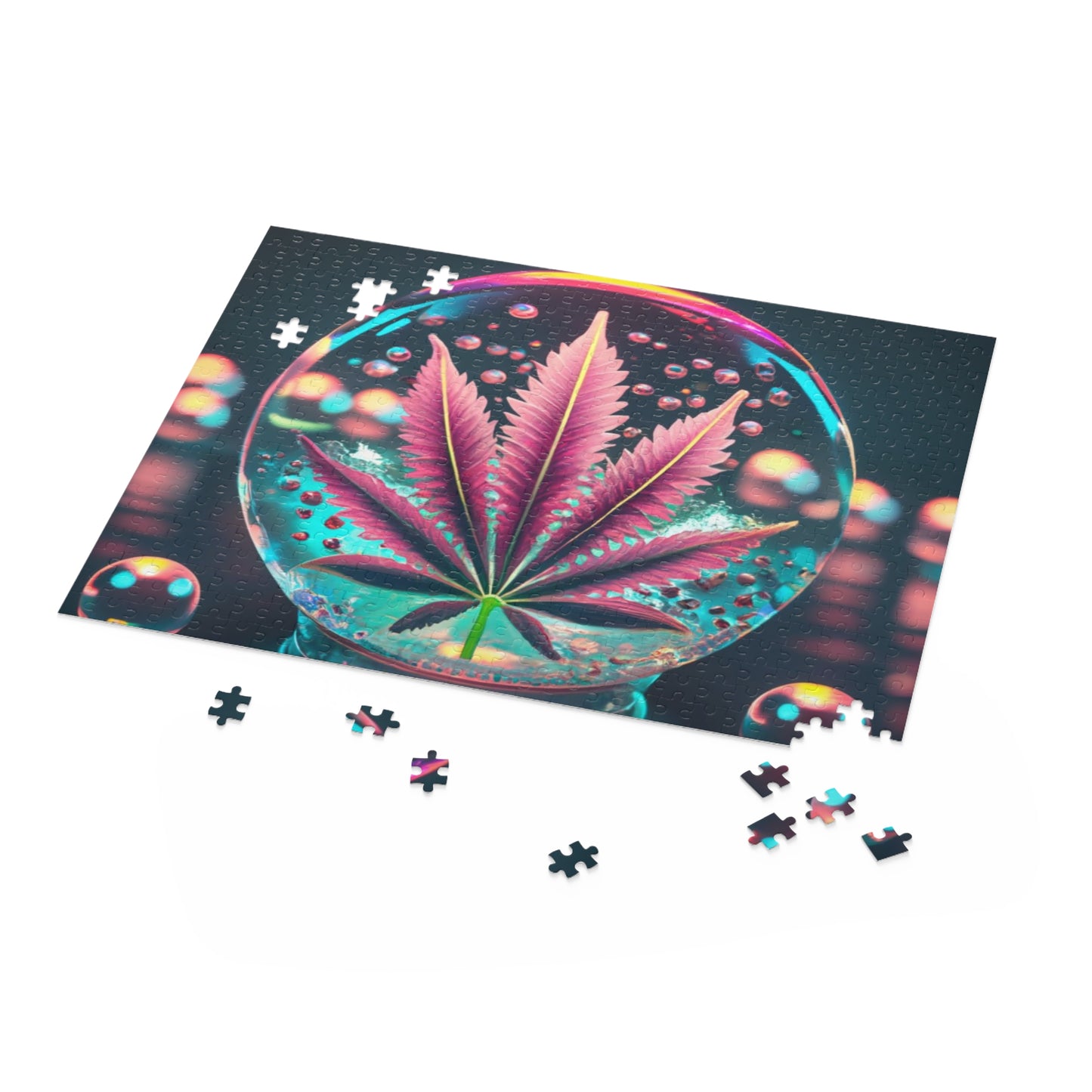 Electric Bloom Puzzle – Neon Crystal Orb Jigsaw Puzzle for adults
