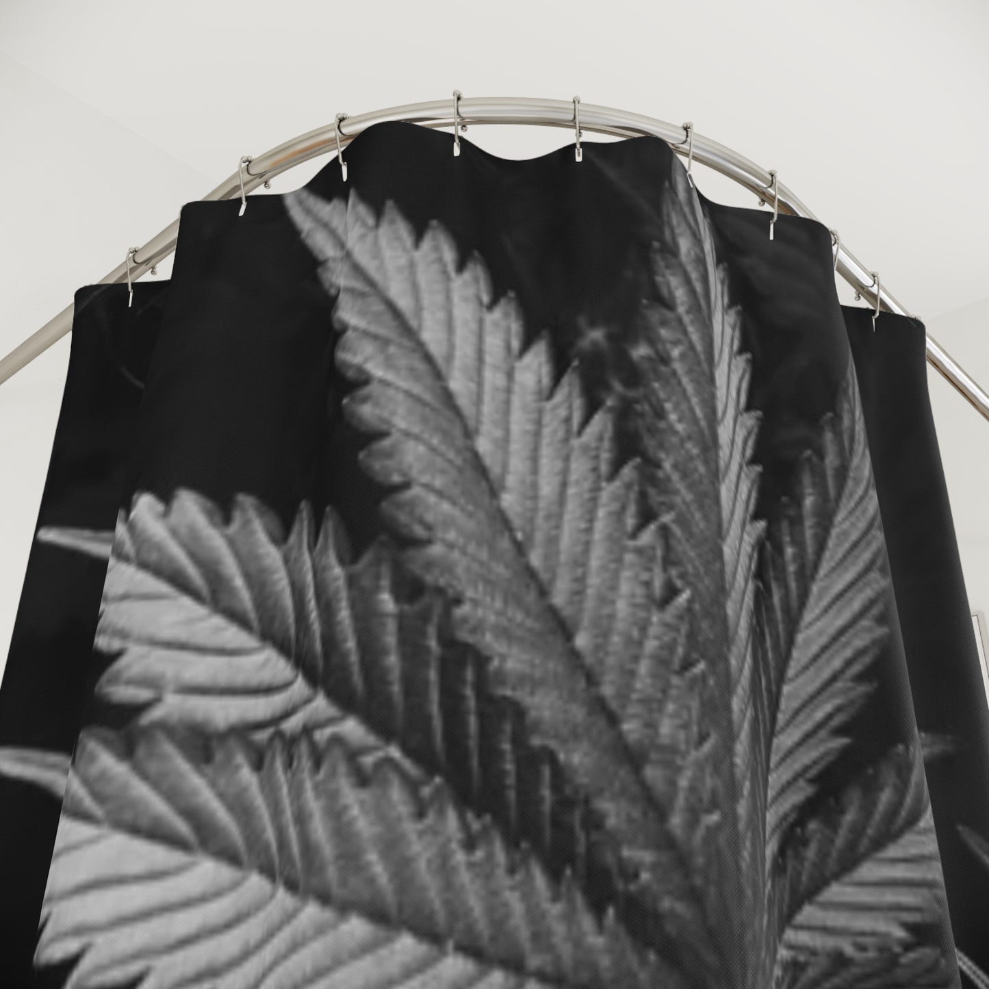 Dark Weed Marijuana Print Shower Curtain, Unique 420 Bathroom Dark Décor, Weed Gift