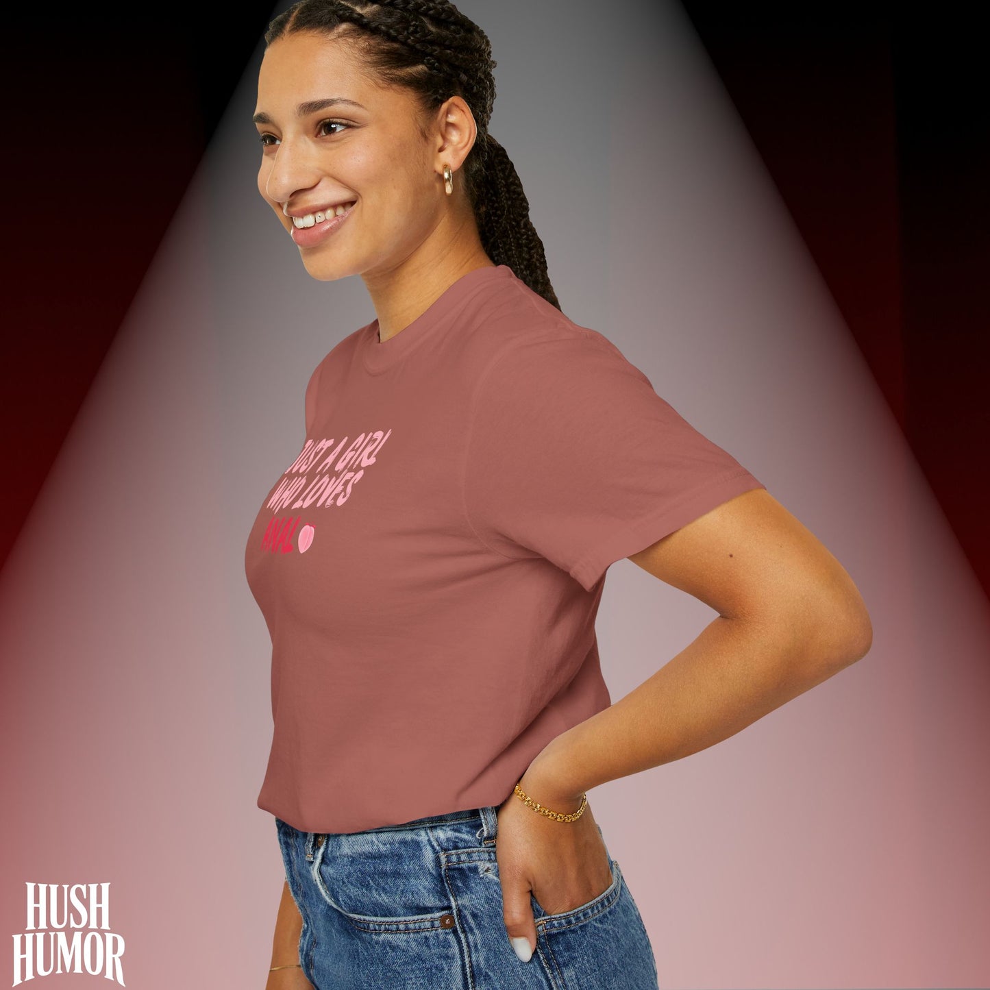 Just a Girl Who Loves A*al Shirt – Naughty NSFW T-Shirt for Hot Wife, Inappropriate Dirty Graphic Tee, Offensive Risqué Apparel for Women, Sexy Summer Shirt
