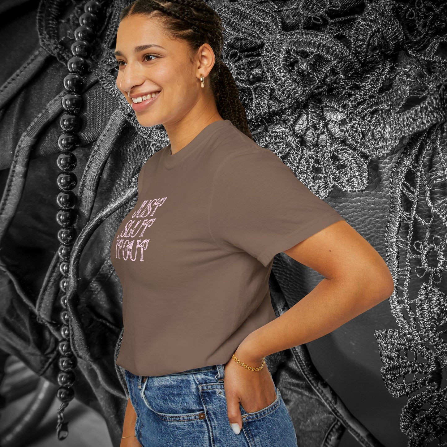 Just Slut it Out, NSFW Rude party apparel, fun trendy summer party tshirt