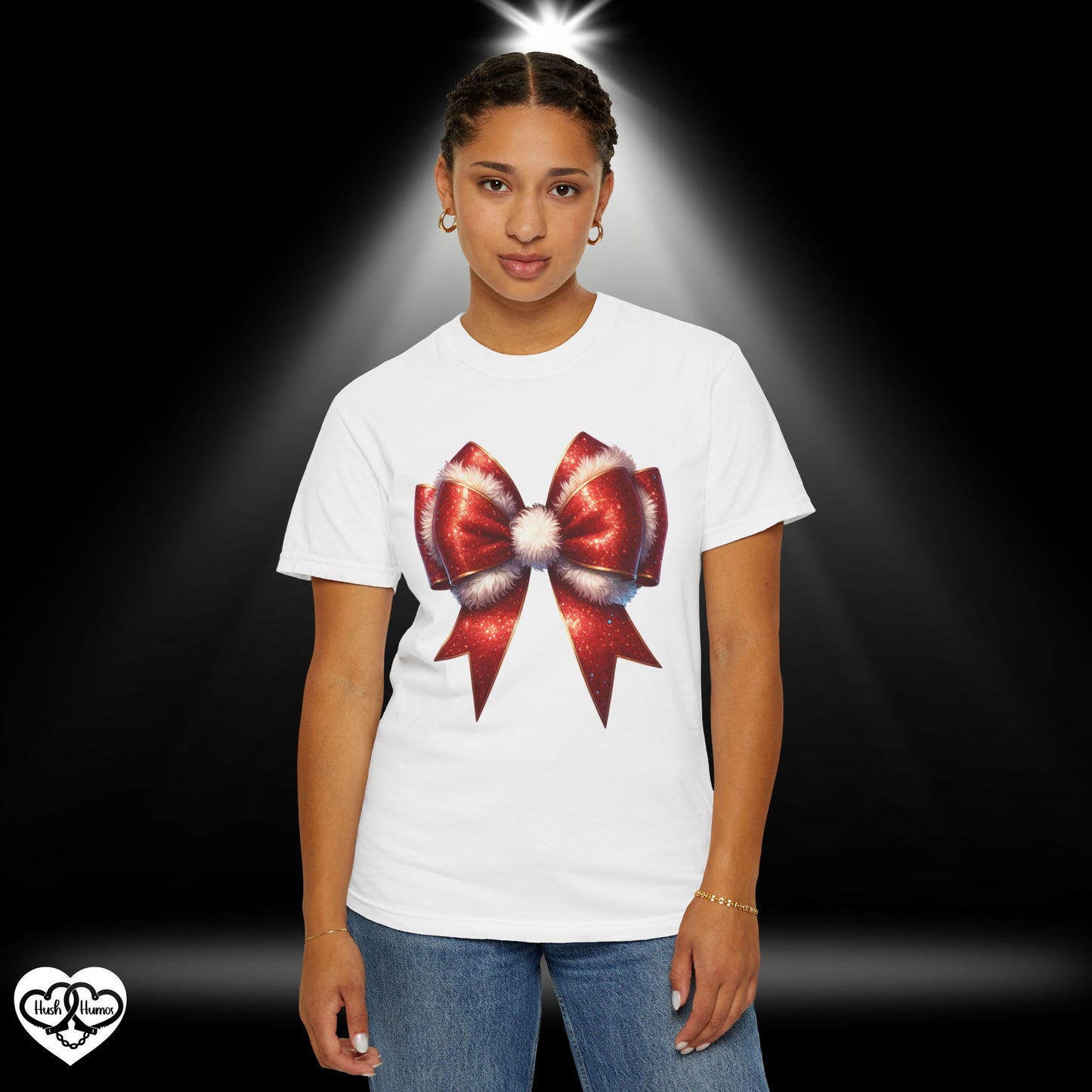 Be Santa’s Favorite Gift Tee – Wrapped Up Bow Tie Christmas Shirt, Funny Adult NSFW Holiday Party T-Shirt