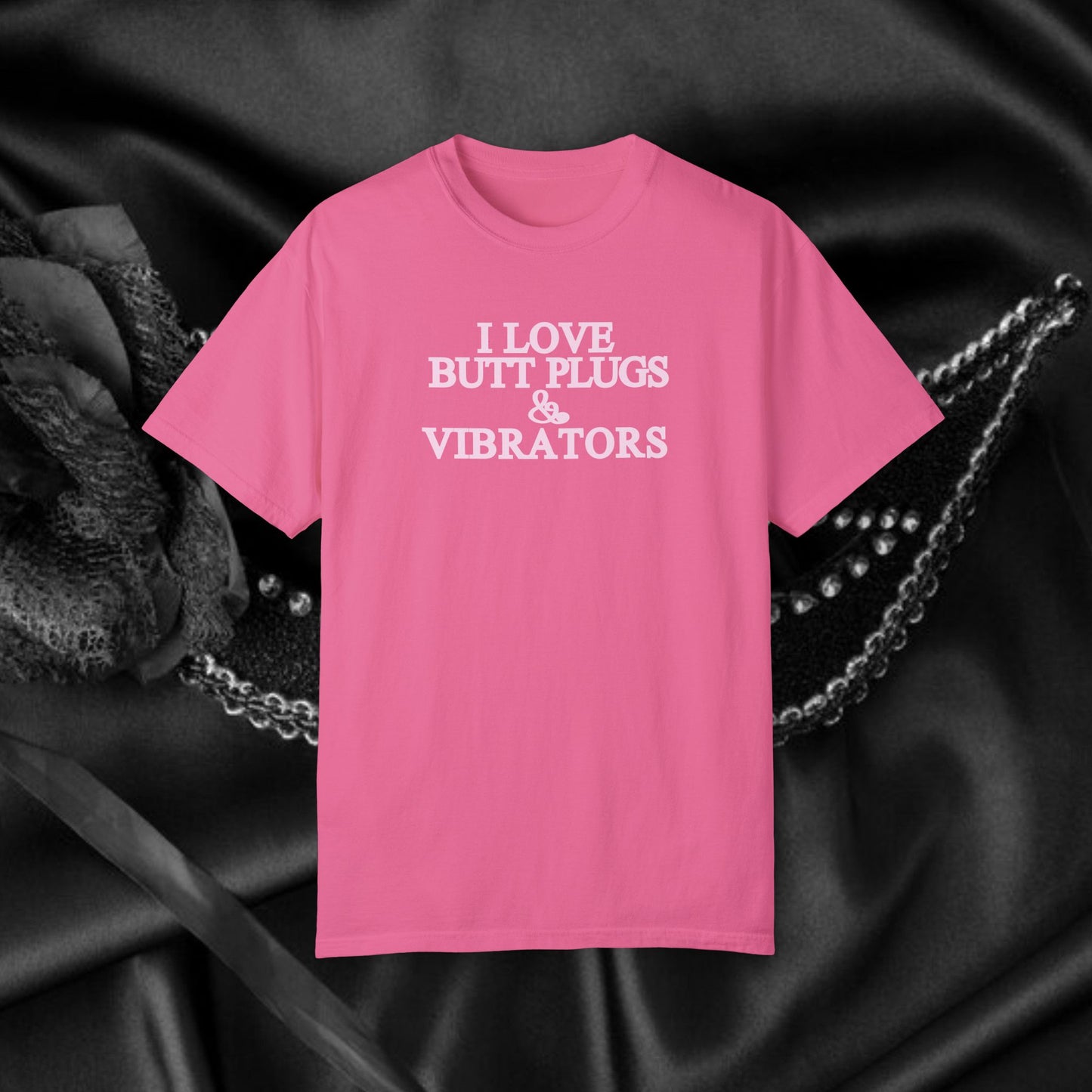 Naughty Adult Humor Unisex T-shirt - I Love Butt Plugs Offensive NSFW Tee