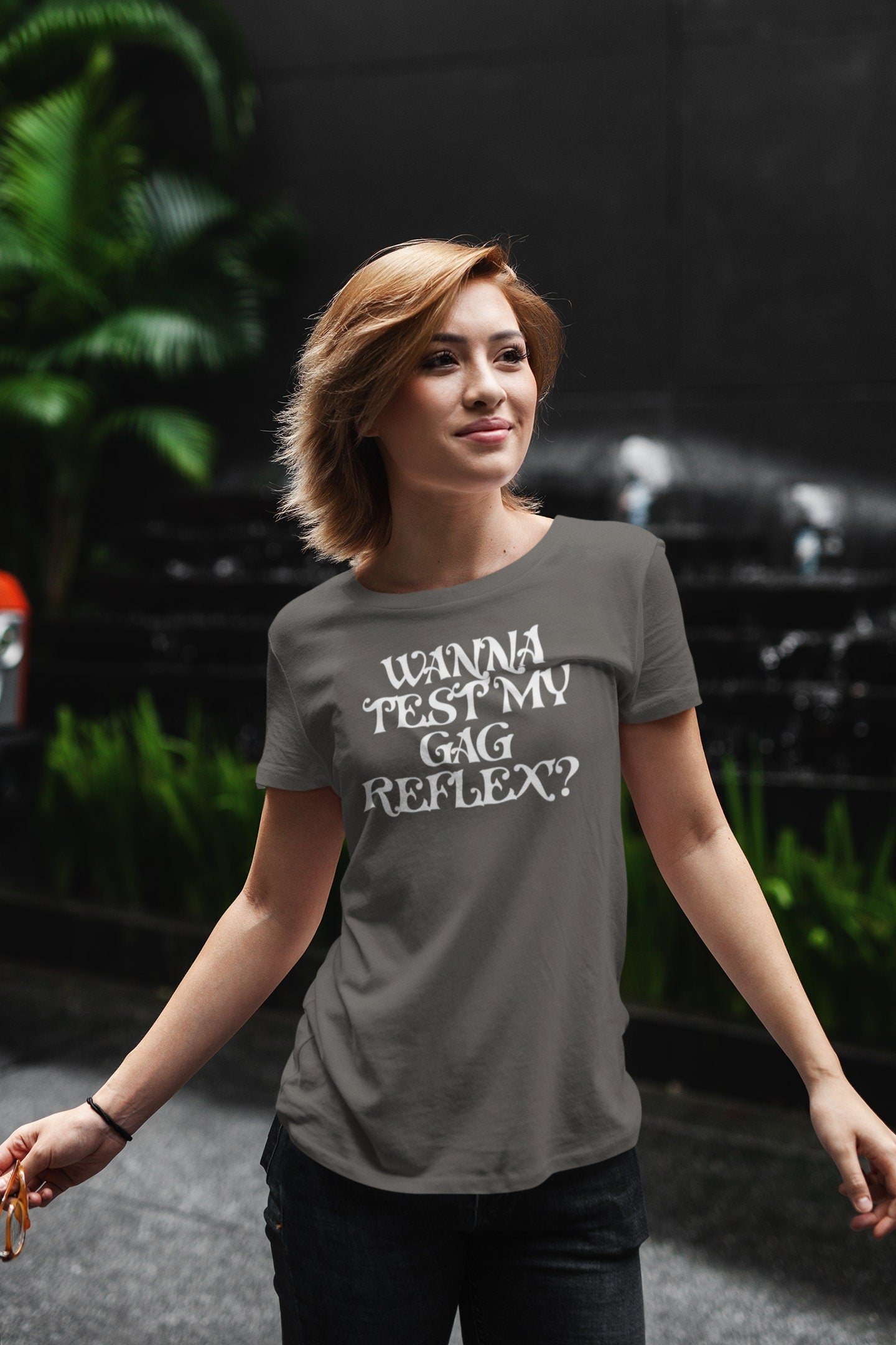 Wanna Test My Gag Reflex T-Shirt – Oral Sex Comfort Colors Tee, Funny NSFW Dirty Shirt, Gender Neutral Naughty Graphic Tee
