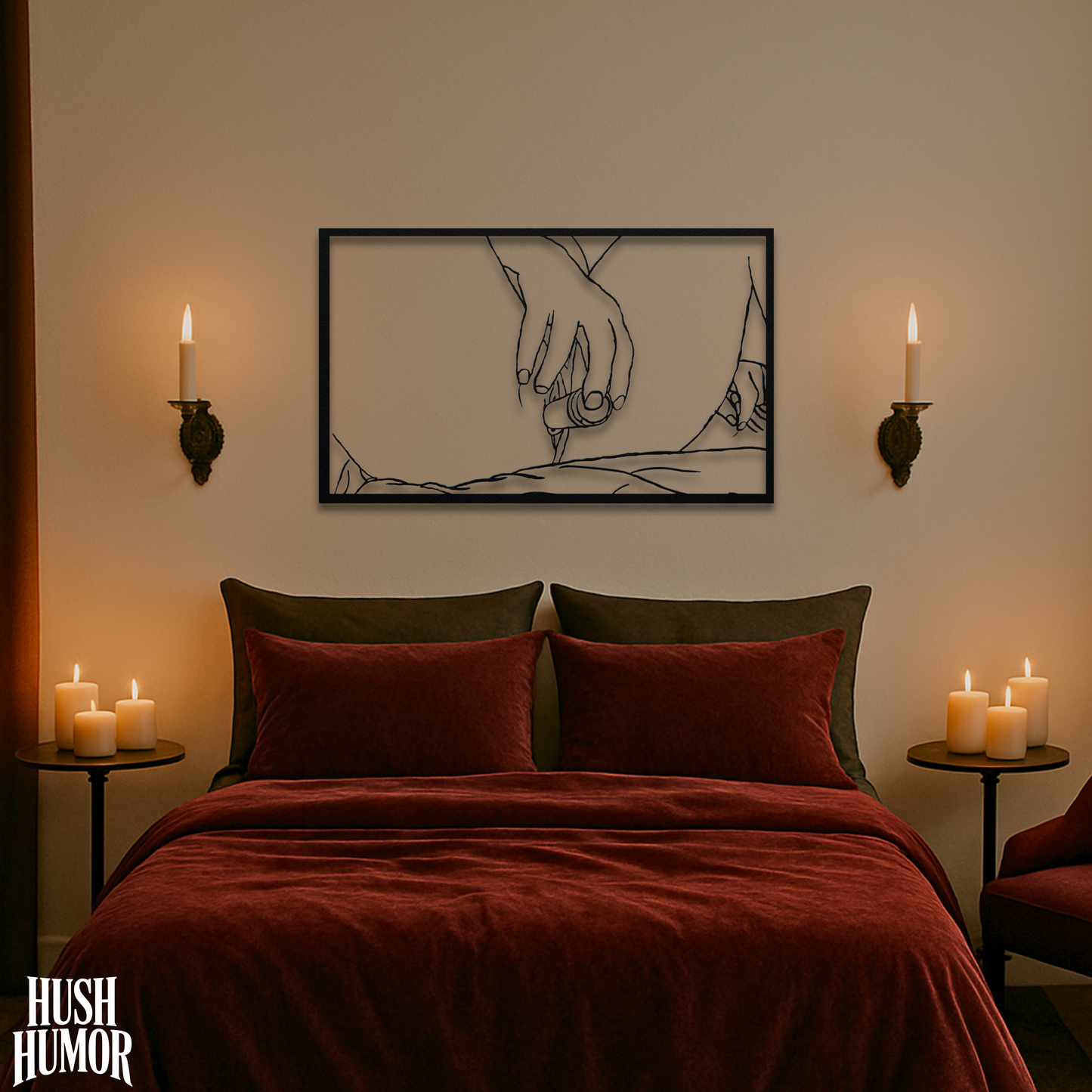 Love Thyself Metal Sign – Sexy Bedroom Wall Art – Naughty Gift for Her