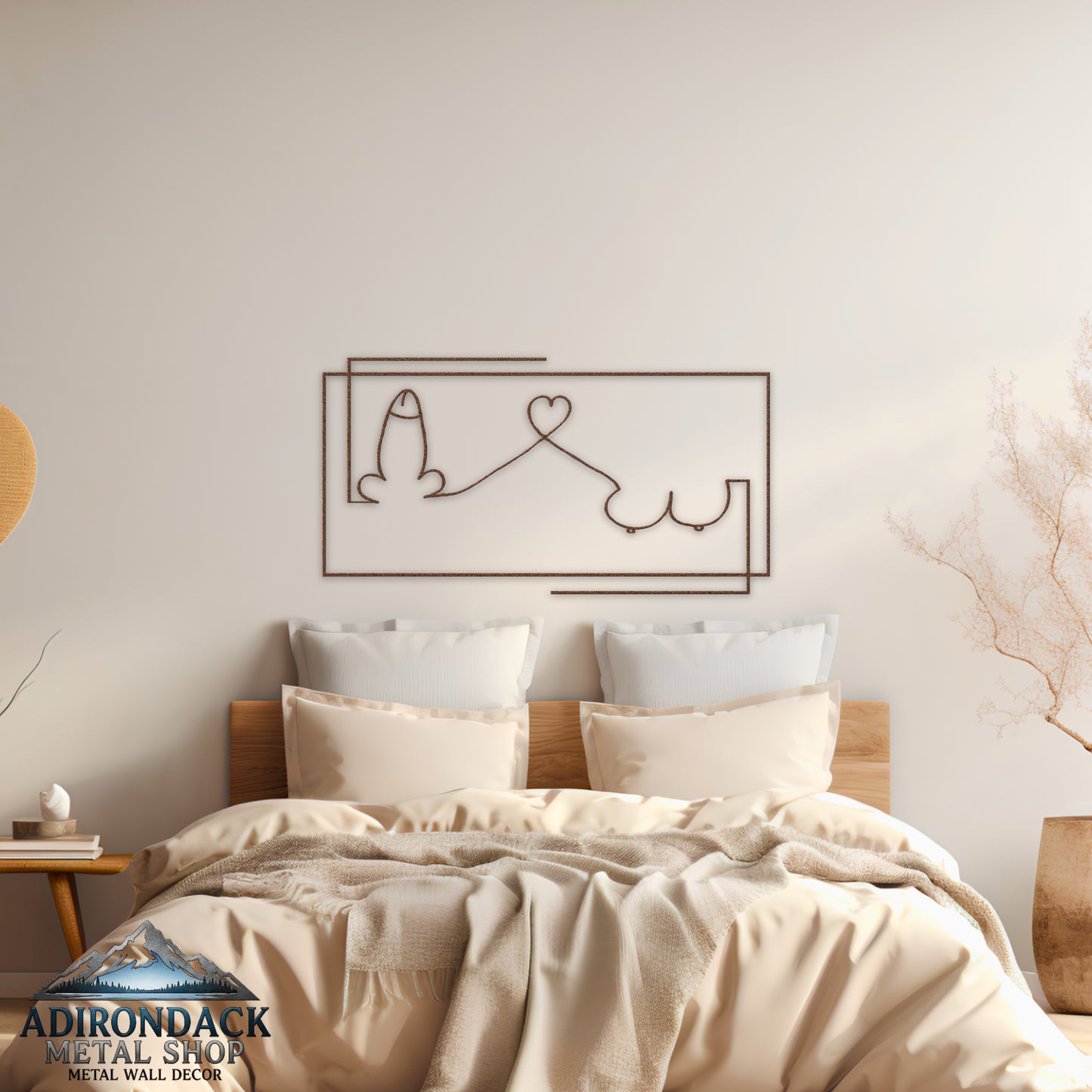 His and Hers Cute & Romantic Bedroom Sign – Sexy Couple Wall Art – Reversible Metal Design