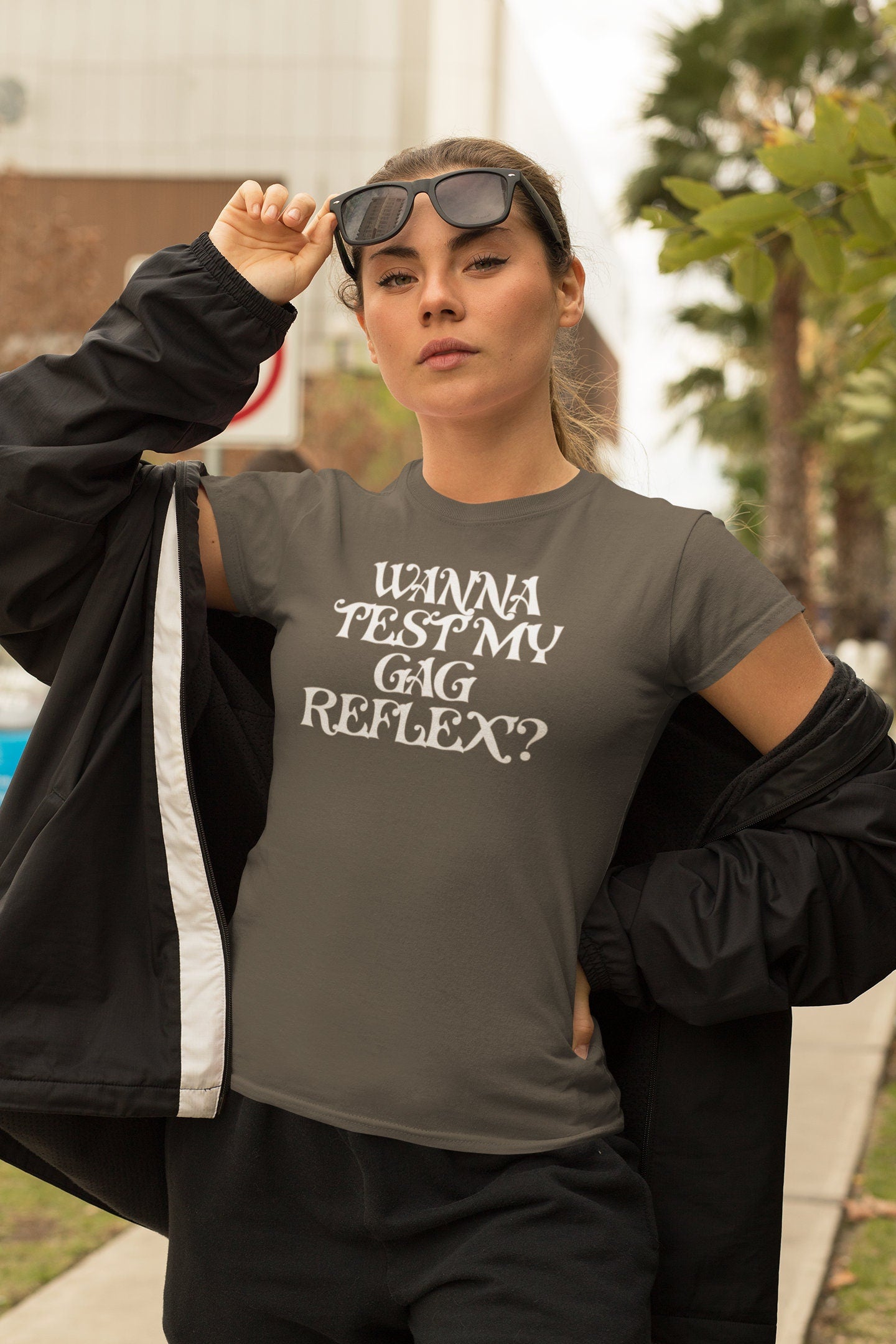 Wanna Test My Gag Reflex T-Shirt – Oral Sex Comfort Colors Tee, Funny NSFW Dirty Shirt, Gender Neutral Naughty Graphic Tee