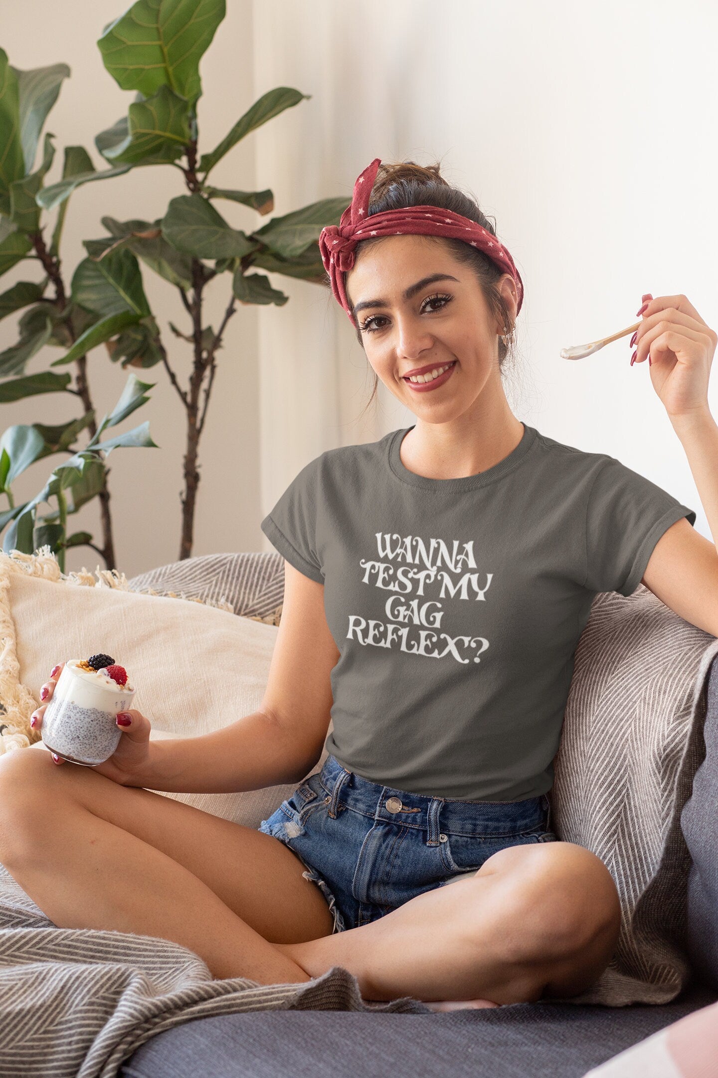 Wanna Test My Gag Reflex T-Shirt – Oral Sex Comfort Colors Tee, Funny NSFW Dirty Shirt, Gender Neutral Naughty Graphic Tee
