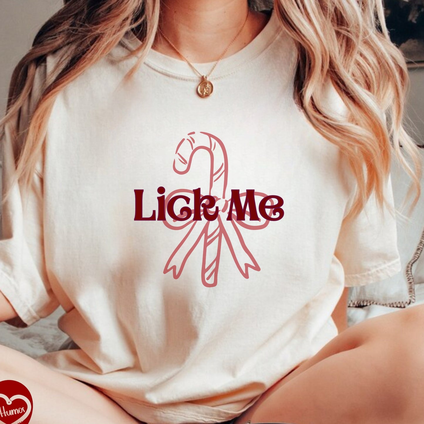 Lick Me Candy Cane Christmas Tee – Funny Adult Holiday Party Shirt